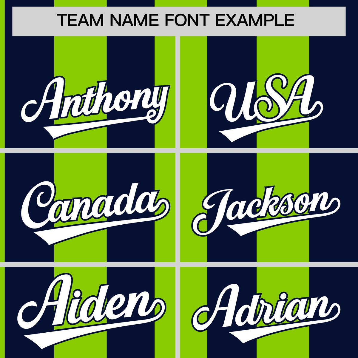 Custom Navy Neon Green Stripe Fashion Authentic Two-Button Softball Jersey