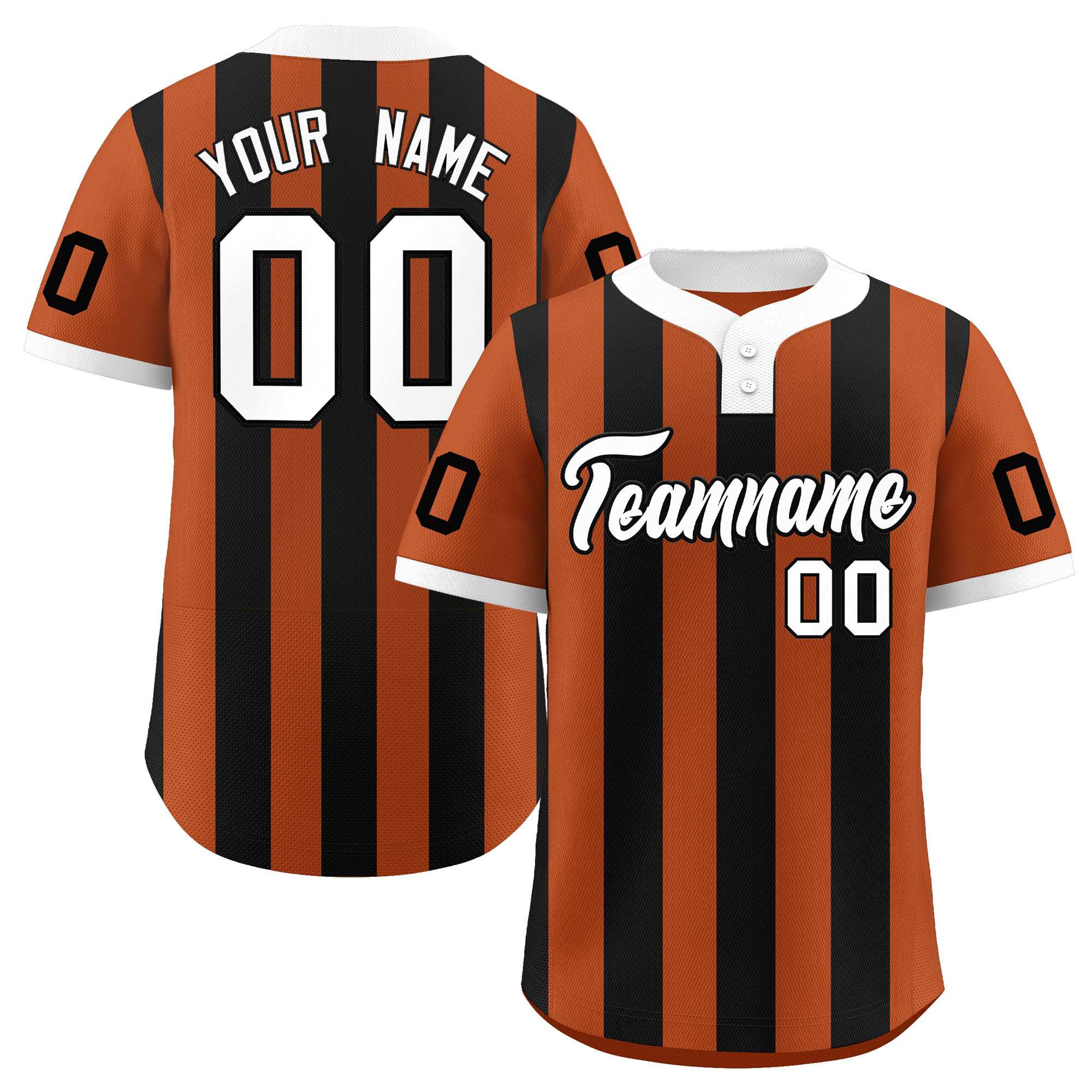 Custom Khaki Black Stripe Fashion Authentic Two-Button Baseball Jersey| KXKSHOP
