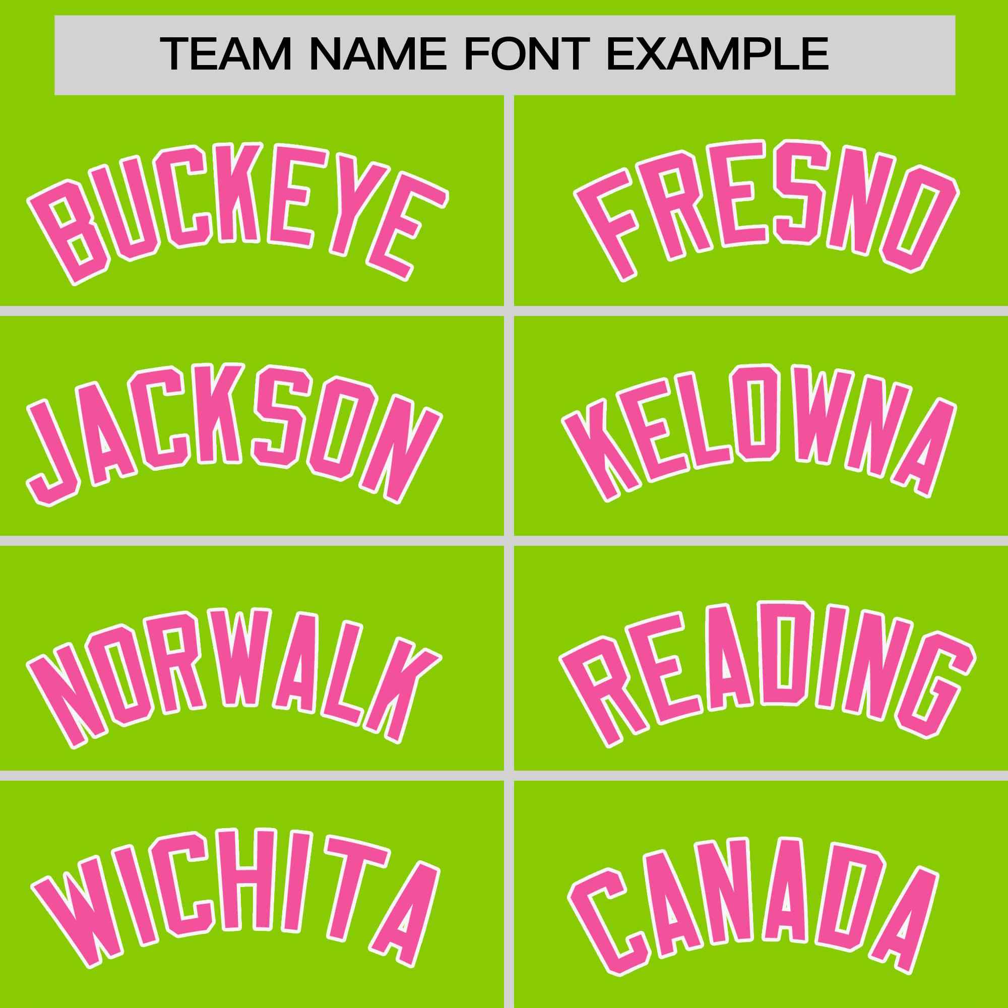 Custom Neon Green Pink-White Stripe Fashion Raglan Sleeves Authentic Two-Button Softball Jersey