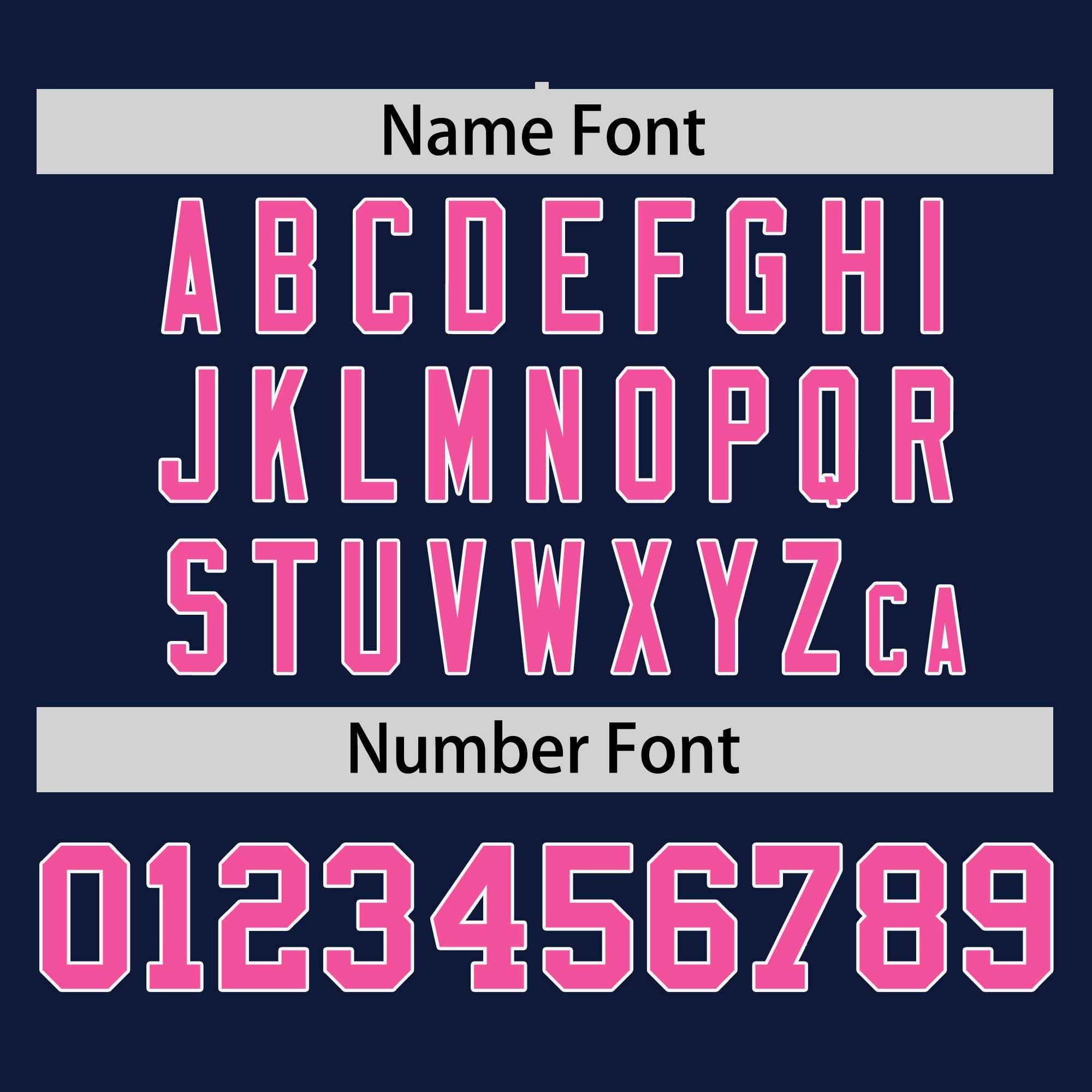 Custom Navy Pink-White Stripe Fashion Raglan Sleeves Authentic Two-Button Softball Jersey