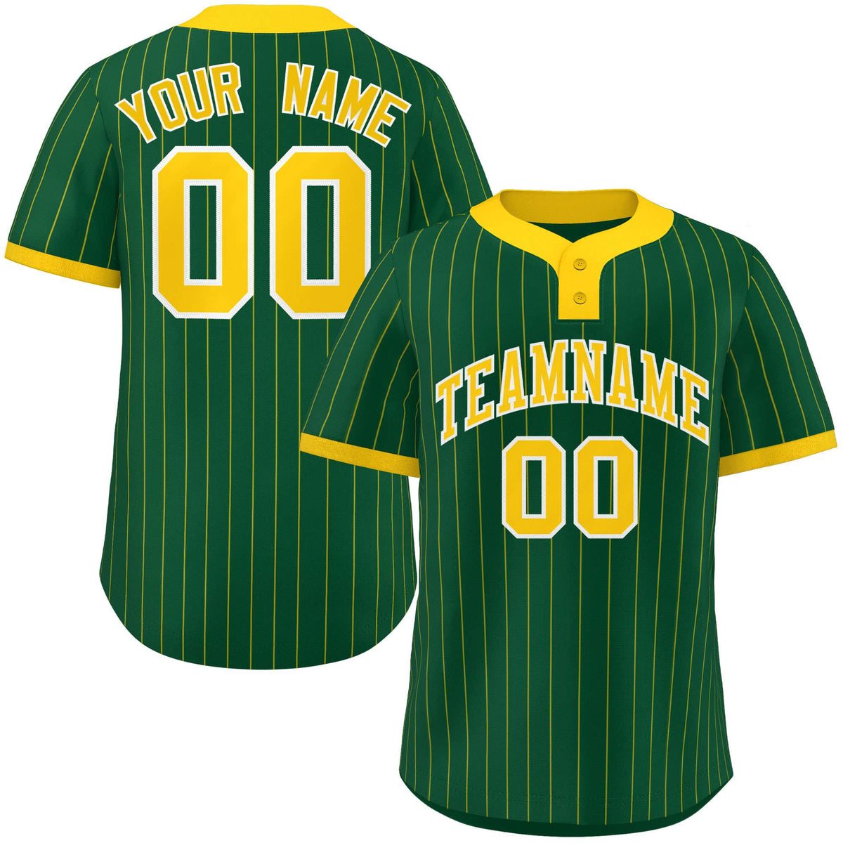 Custom Gold Gold Stripe Fashion Authentic Two-Button Softball Jersey