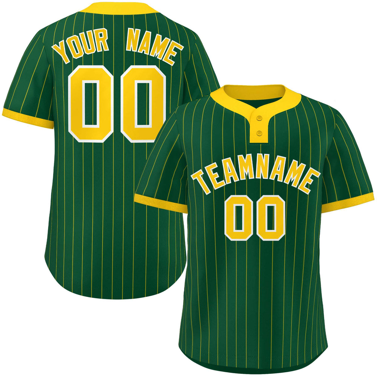 Custom Gold Gold Stripe Fashion Authentic Two-Button Softball Jersey