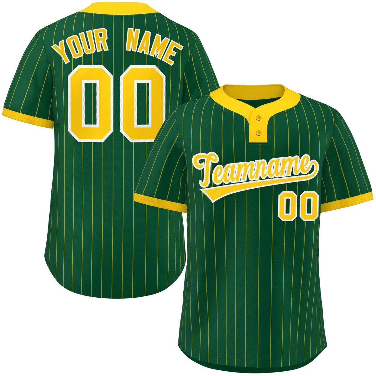 Custom Gold Gold Stripe Fashion Authentic Two-Button Softball Jersey