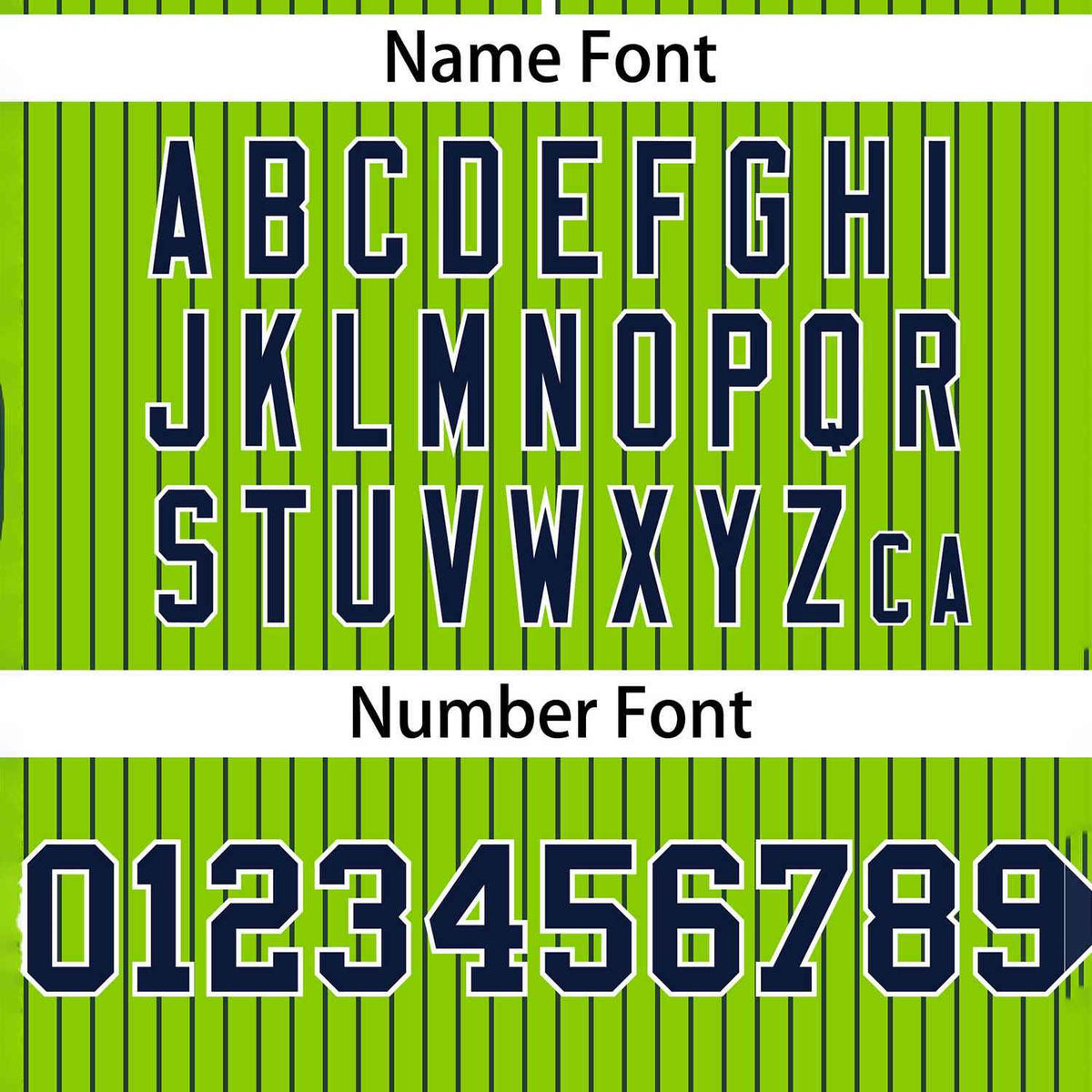 Custom Neon Green Navy Stripe Fashion Authentic Two-Button Softball Jersey