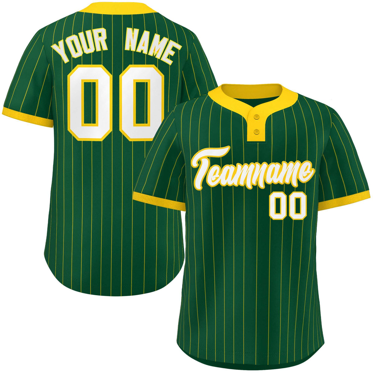 Custom Gold Gold Stripe Fashion Authentic Two-Button Softball Jersey