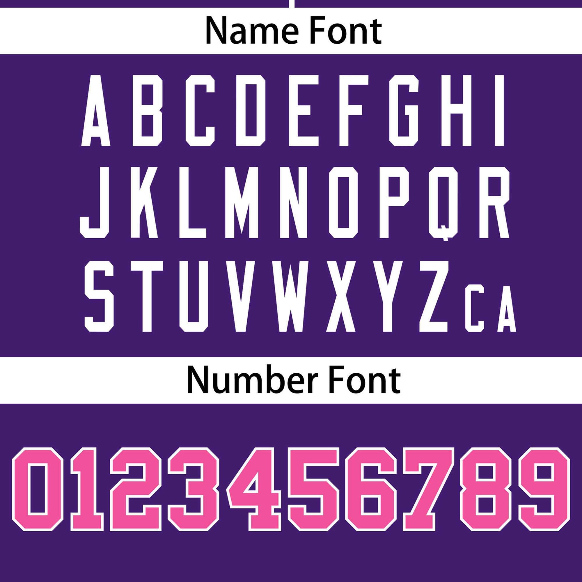 Custom Purple White-Pink Color Block Personalized Authentic Two-Button Softball Jersey