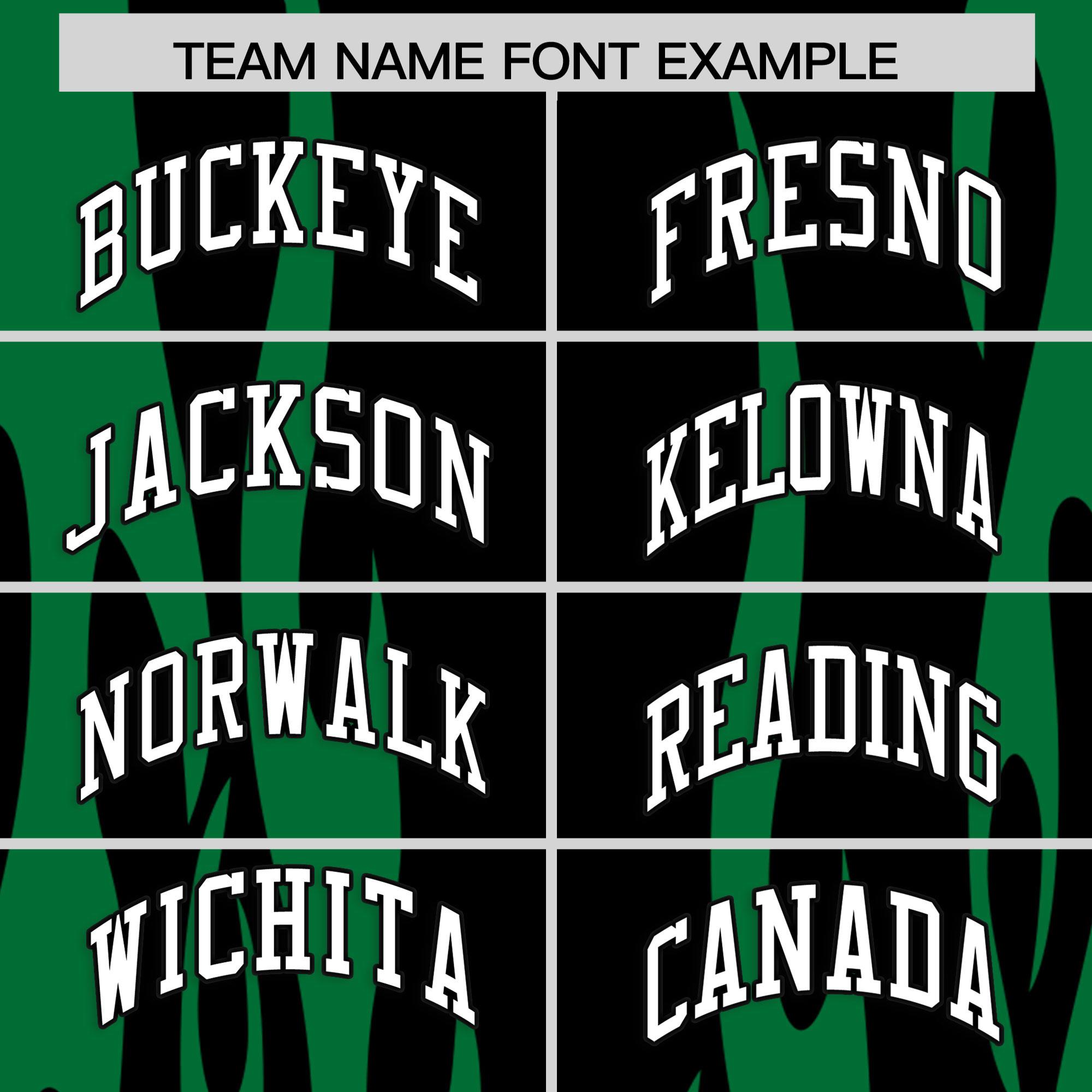 Custom Black Kelly Green Flame Pattern Authentic Pullover Baseball Jersey