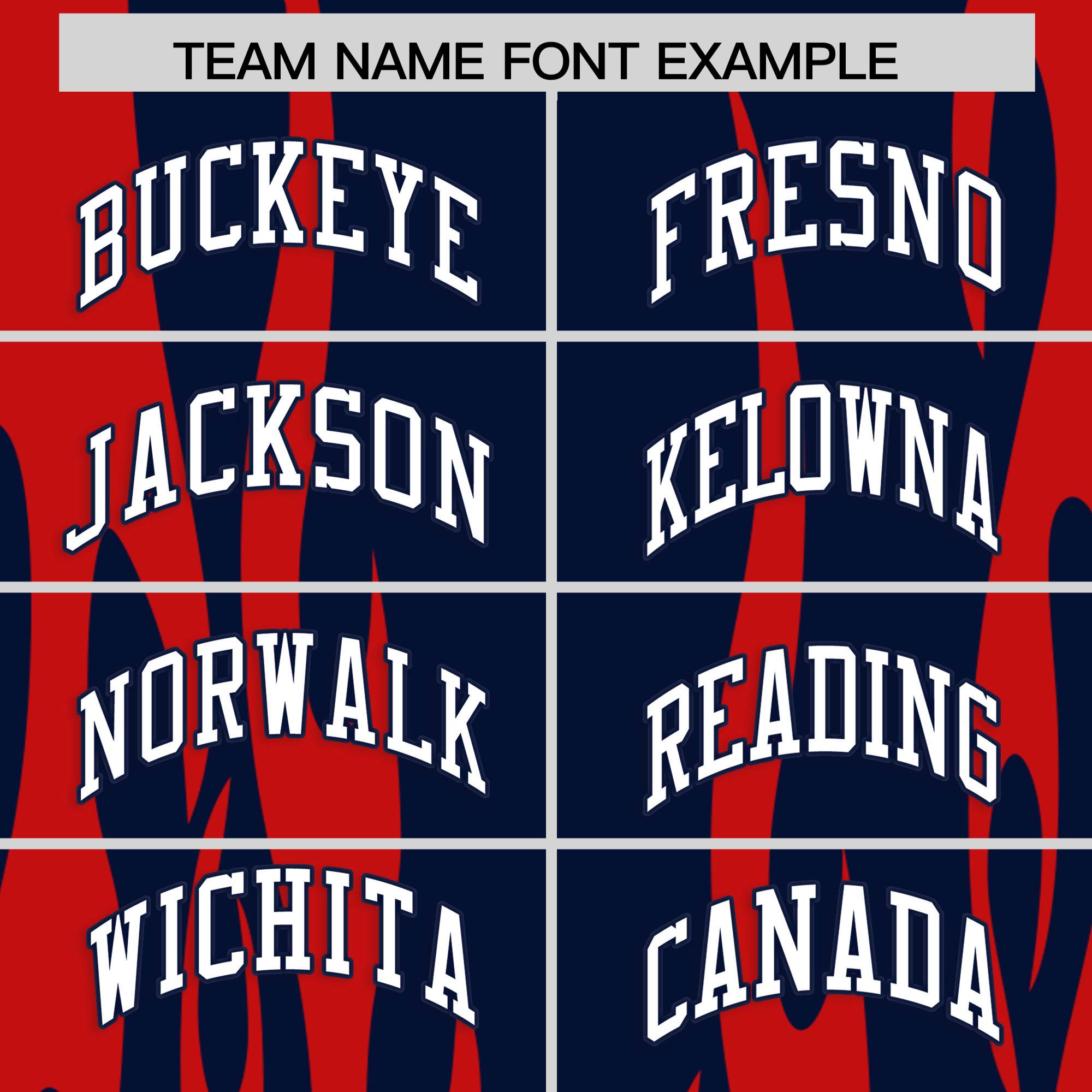 Custom Navy Red Flame Pattern Authentic Pullover Baseball Jersey