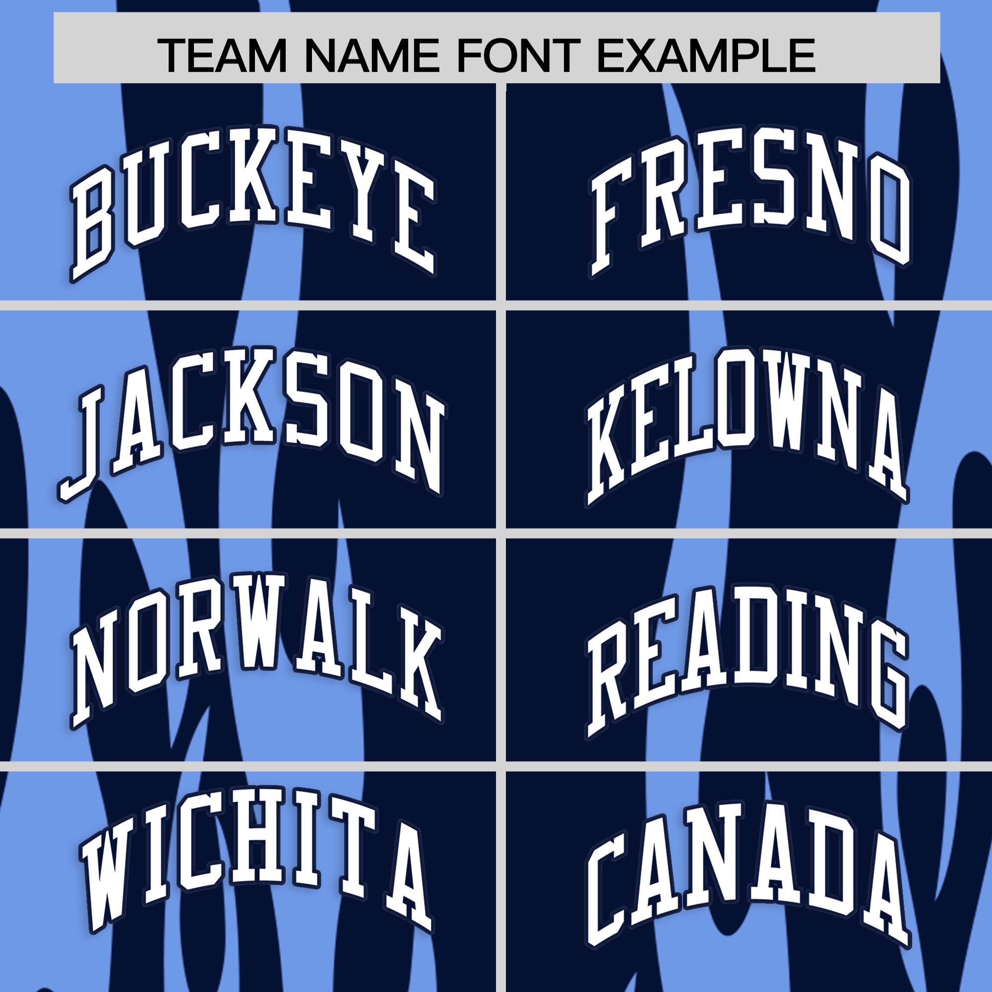 Custom Navy Light Blue Flame Pattern Authentic Pullover Baseball Jersey