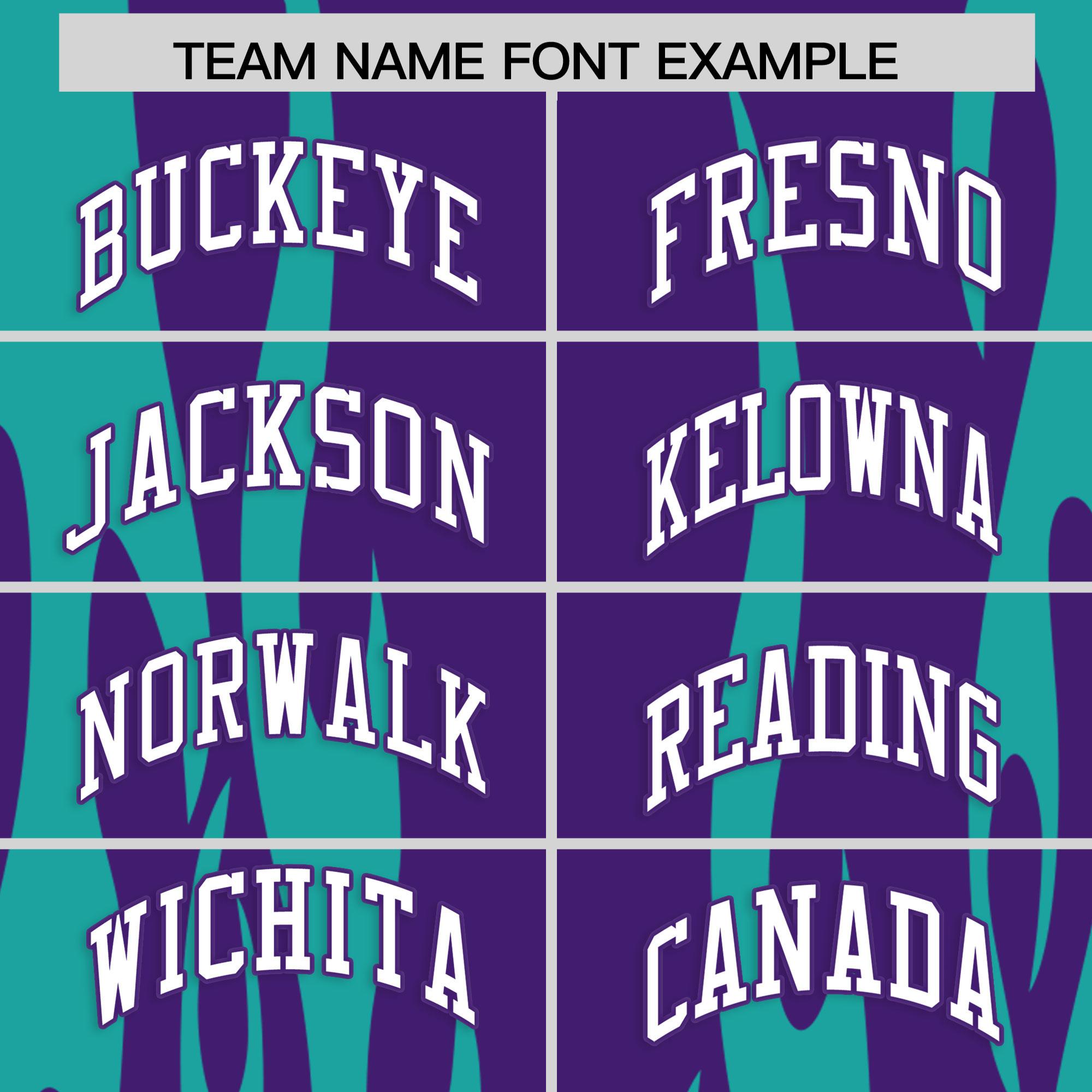 Custom Purple Aqua Flame Pattern Authentic Pullover Baseball Jersey