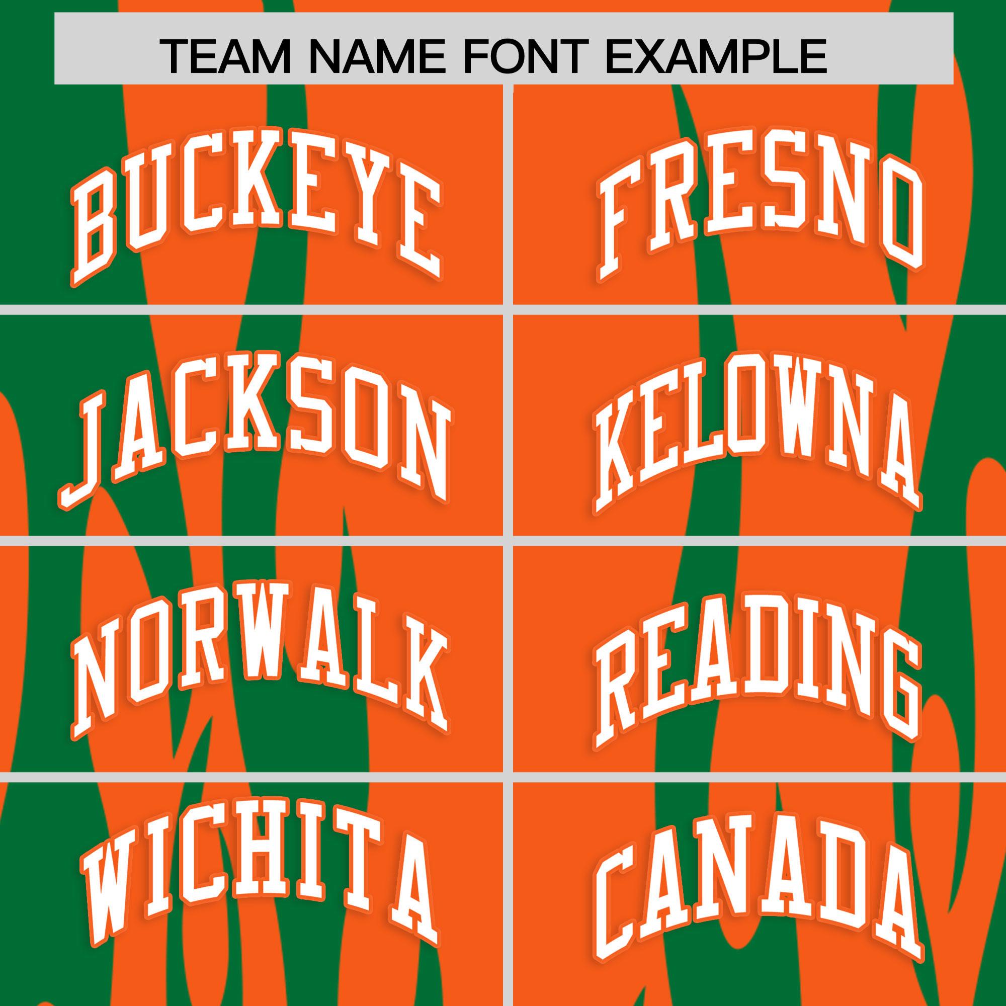 Custom Orange Kelly Green Flame Pattern Authentic Pullover Baseball Jersey