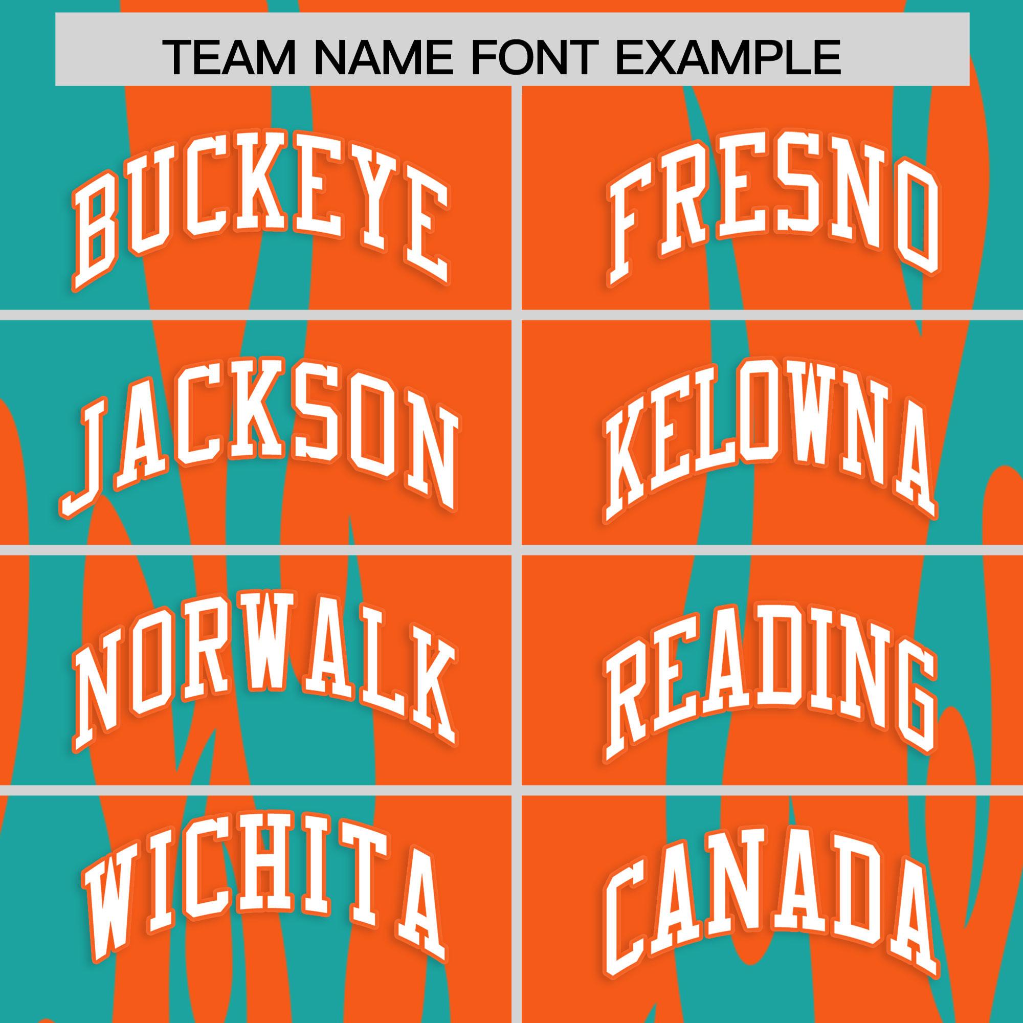 Custom Orange Aqua Flame Pattern Authentic Pullover Baseball Jersey