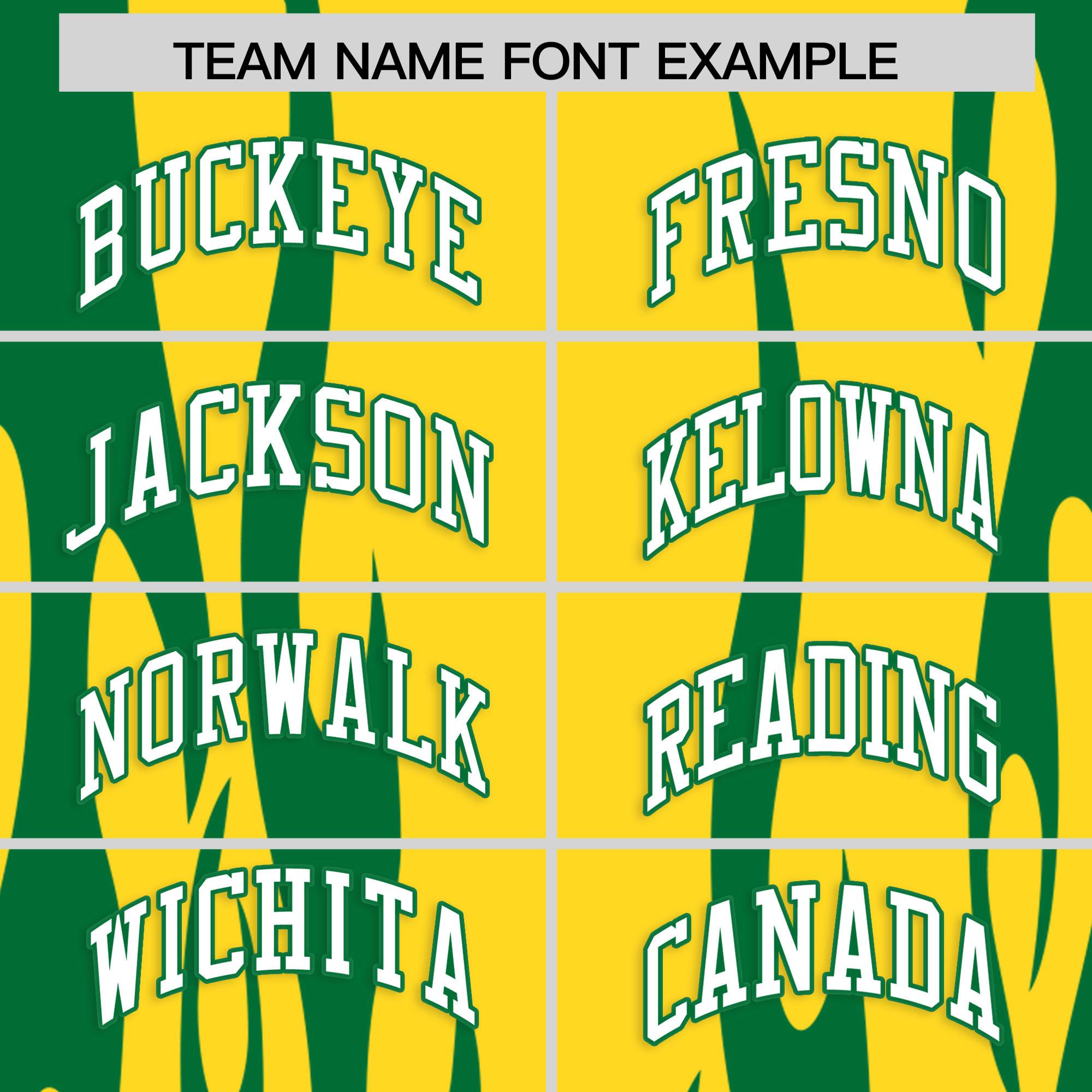 Custom Gold Kelly Green Flame Pattern Authentic Pullover Baseball Jersey