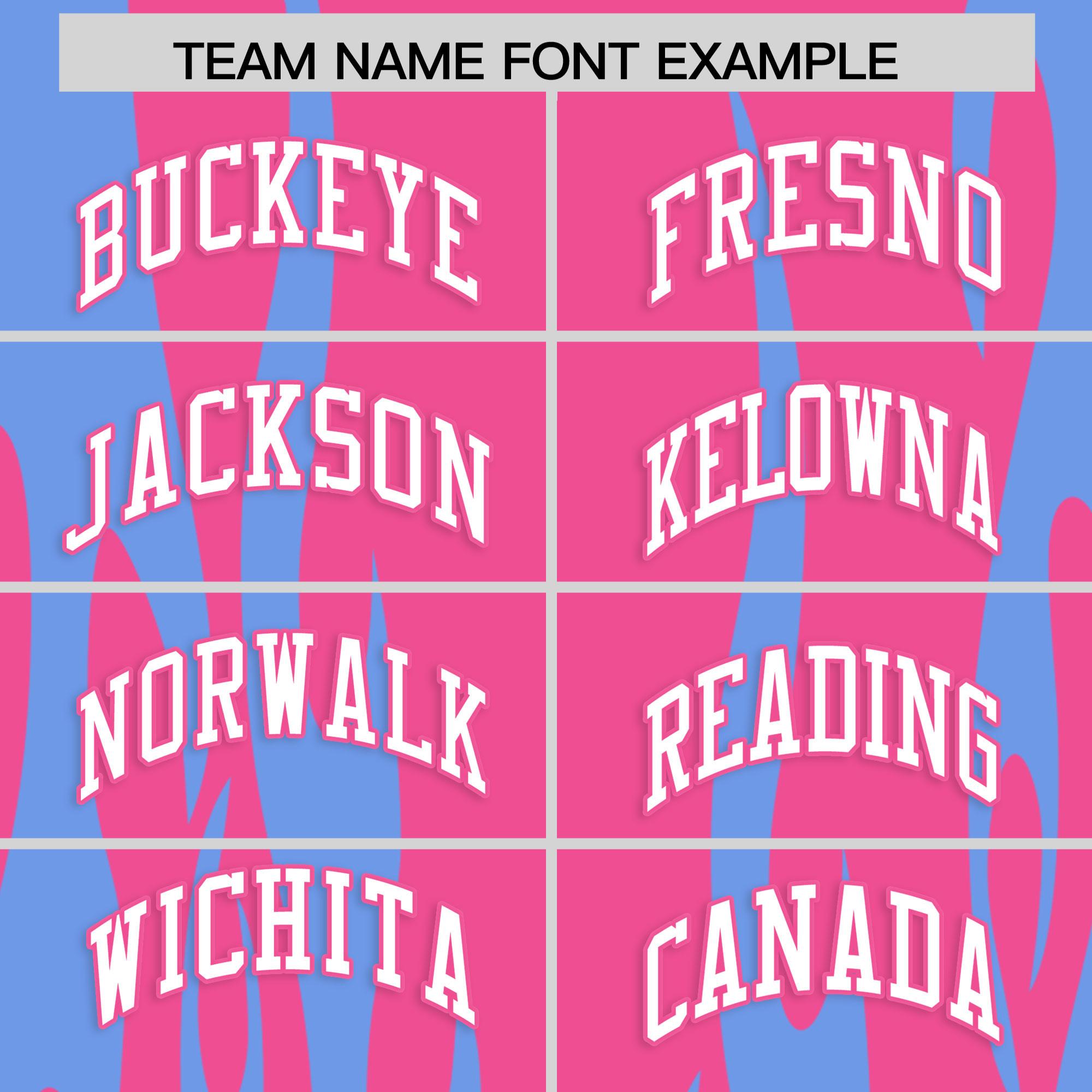 Custom Pink Light Blue Flame Pattern Authentic Pullover Baseball Jersey