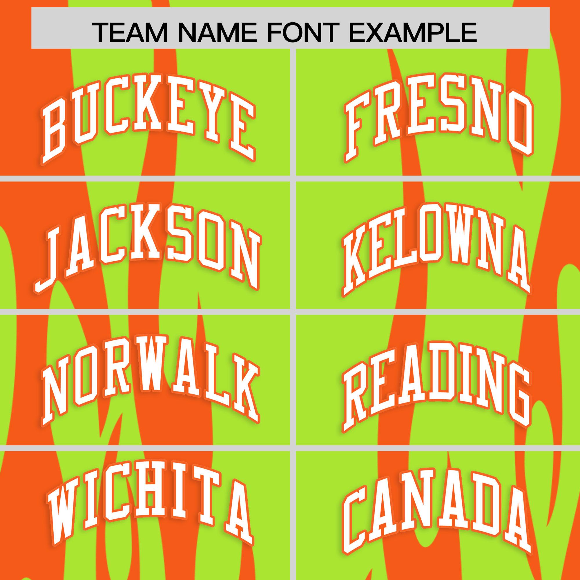 Custom Neon Green Orange Flame Pattern Authentic Pullover Baseball Jersey