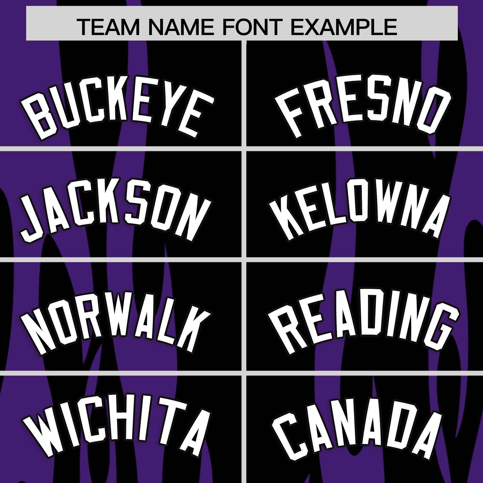 Custom Black Purple Flame Pattern Authentic Pullover Baseball Jersey