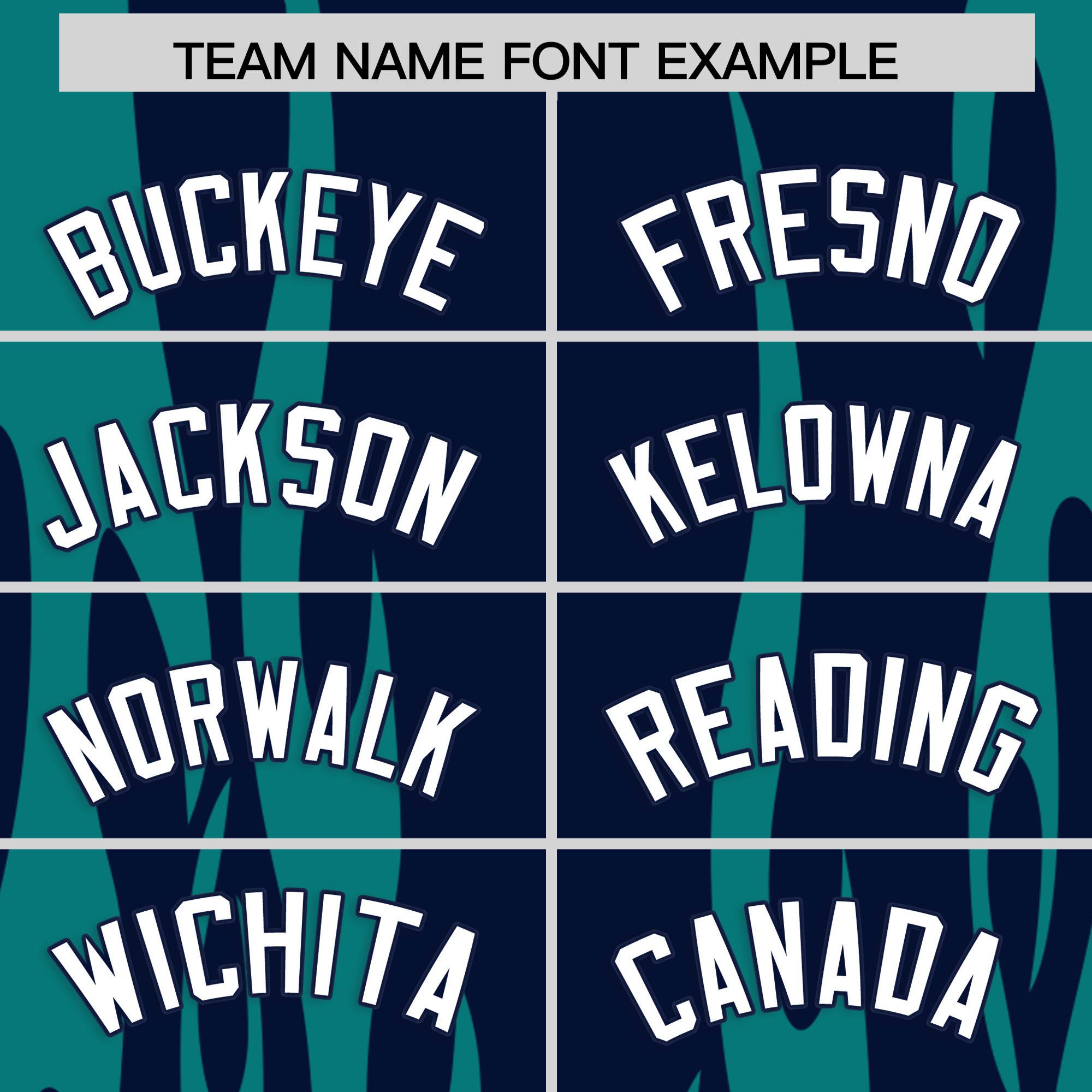 Custom Navy Aqua Flame Pattern Authentic Pullover Baseball Jersey