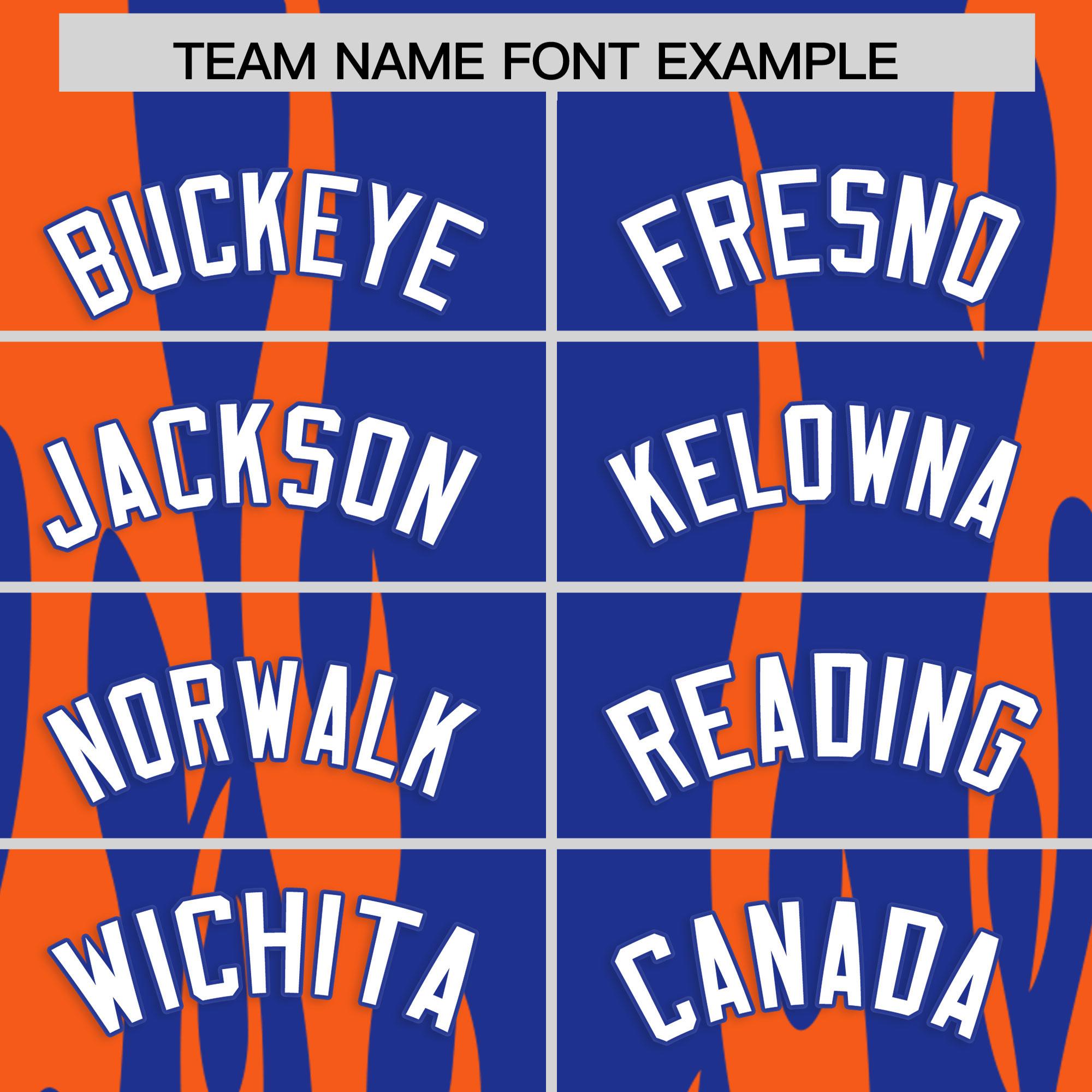 Custom Royal Orange Flame Pattern Authentic Pullover Baseball Jersey