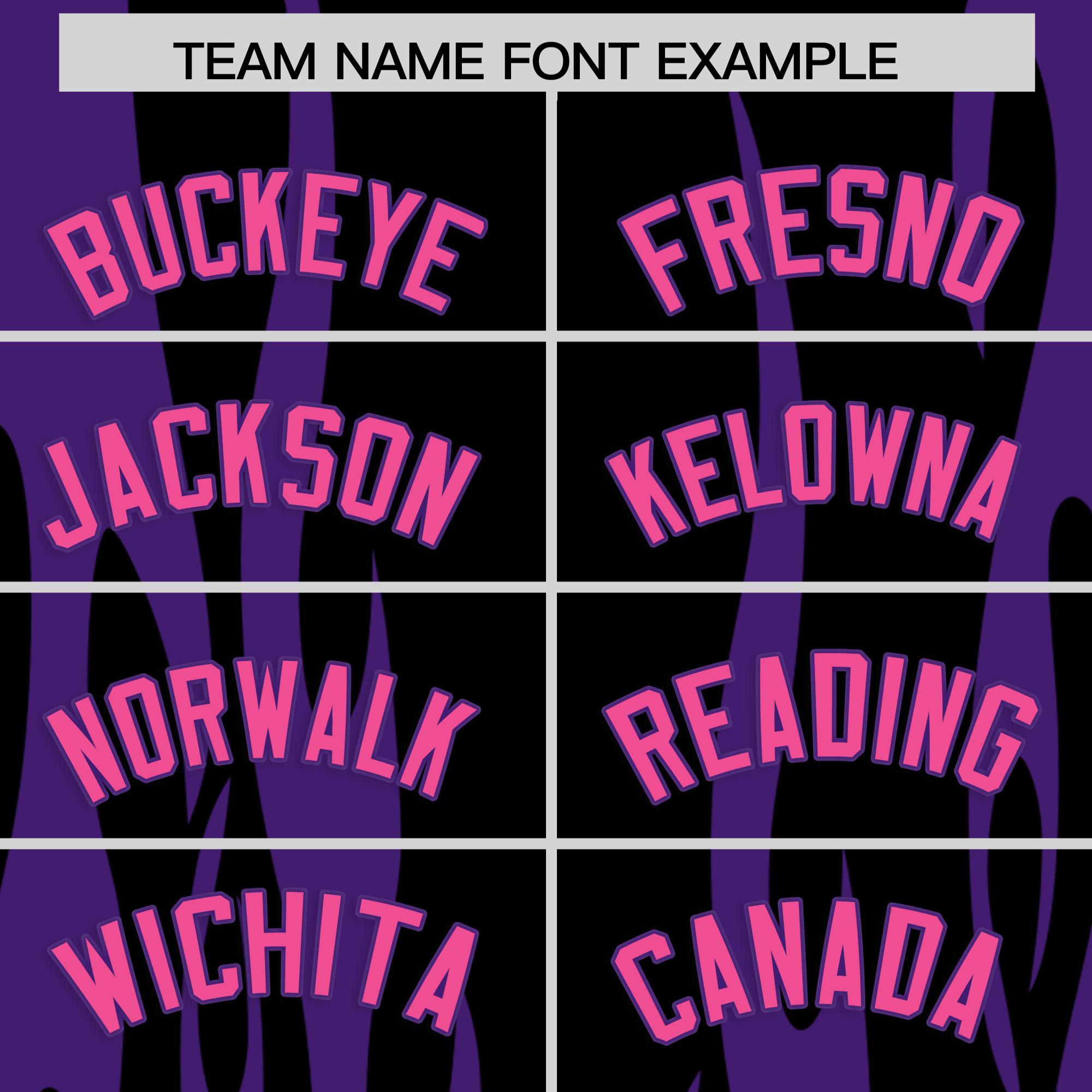 Custom Black Purple Flame Pattern Authentic Pullover Baseball Jersey