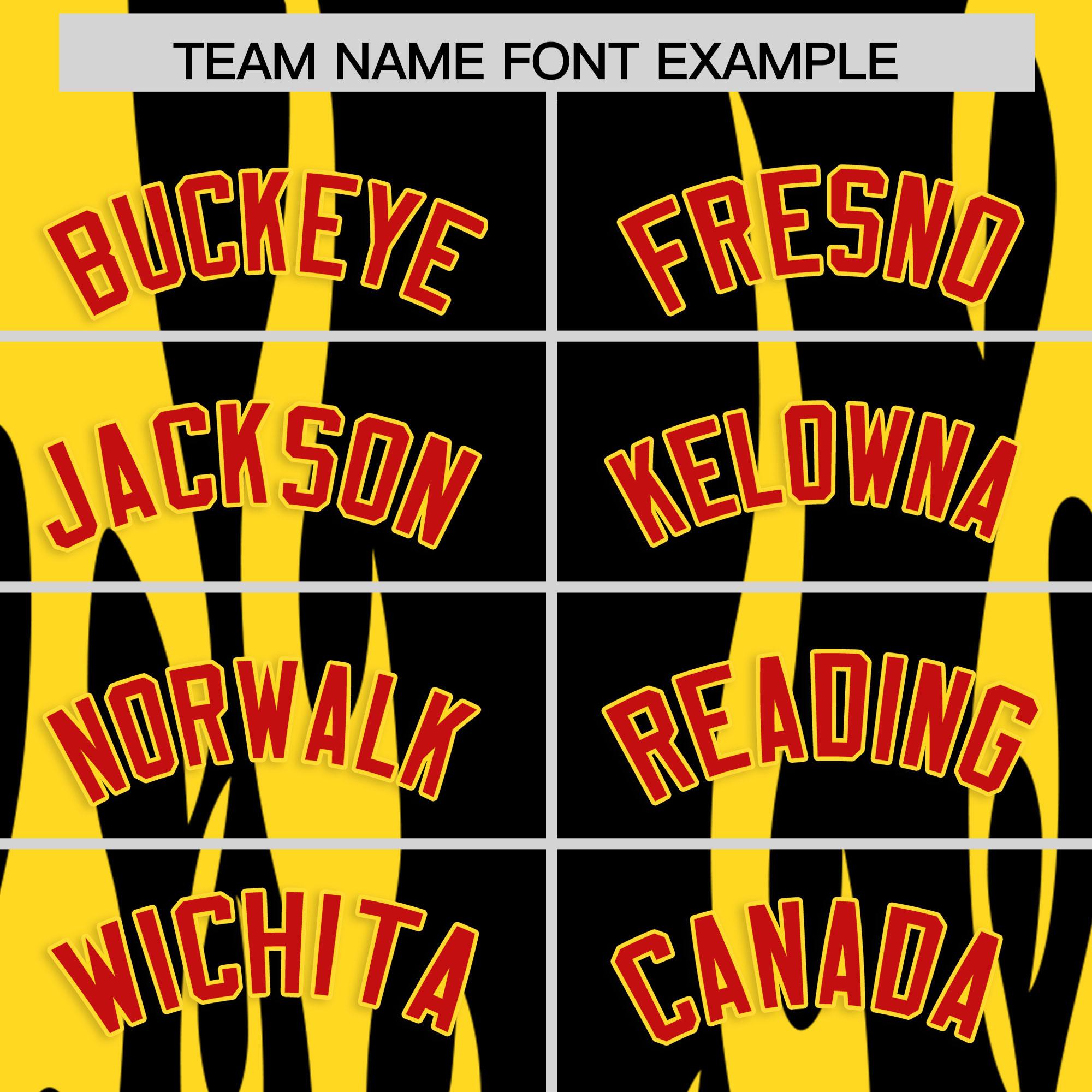 Custom Black Gold Flame Pattern Authentic Pullover Baseball Jersey