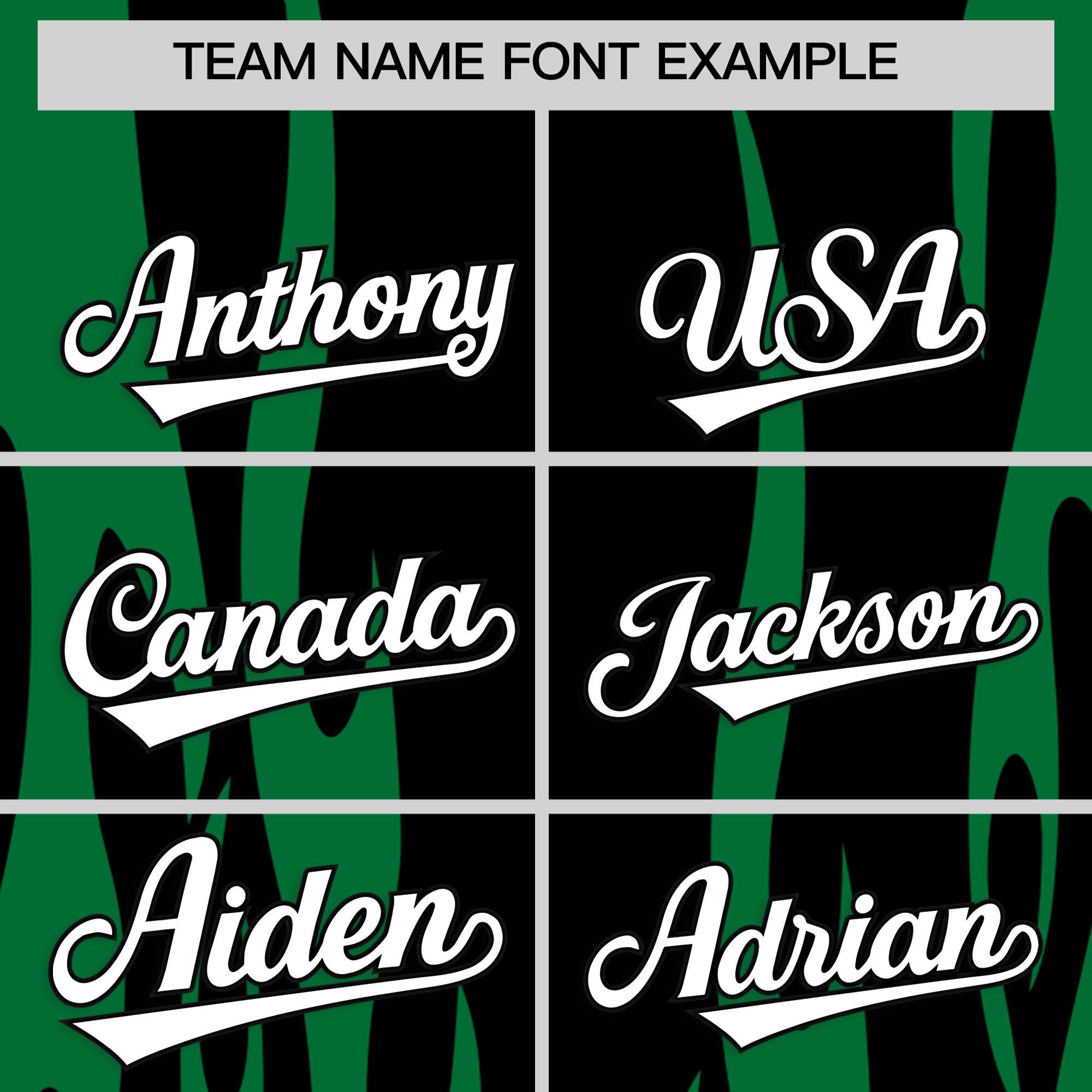 Custom Black Kelly Green Flame Pattern Authentic Pullover Baseball Jersey