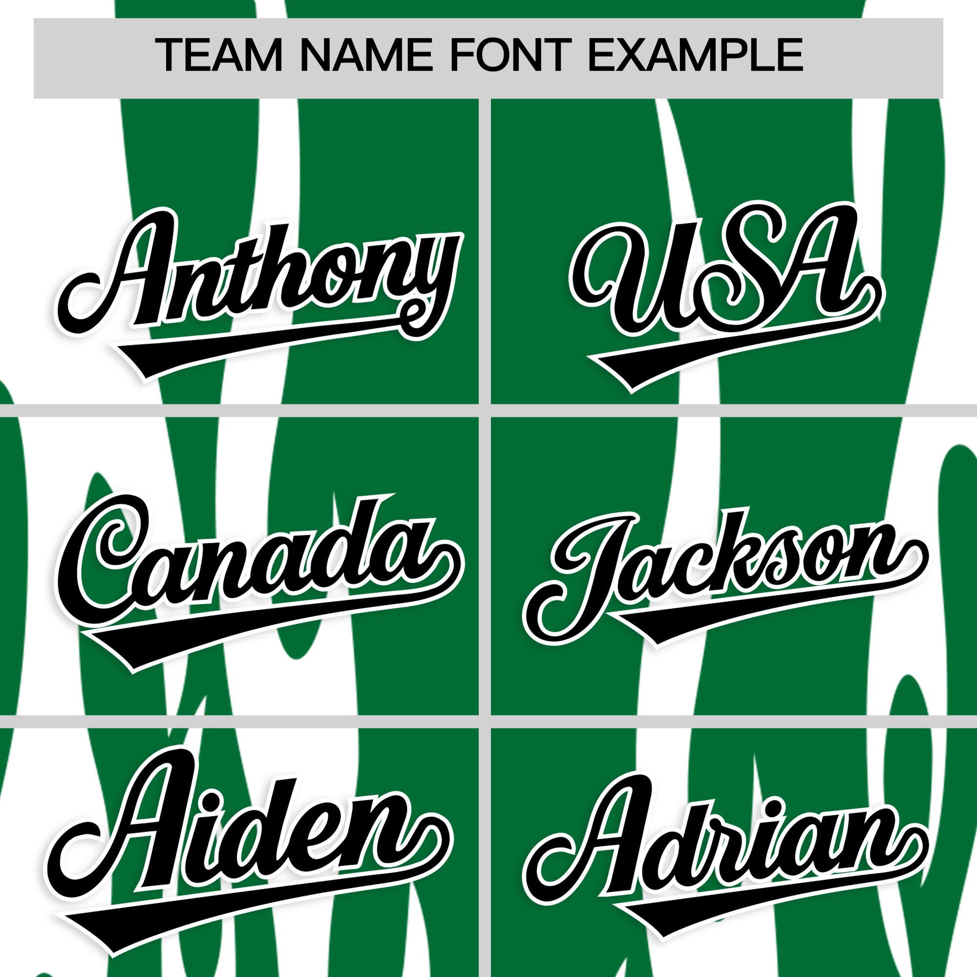 Custom Kelly Green White Flame Pattern Authentic Pullover Baseball Jersey