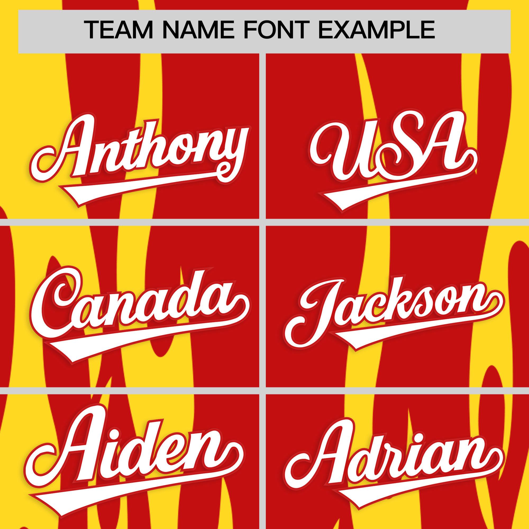 Custom Red Gold Flame Pattern Authentic Pullover Baseball Jersey