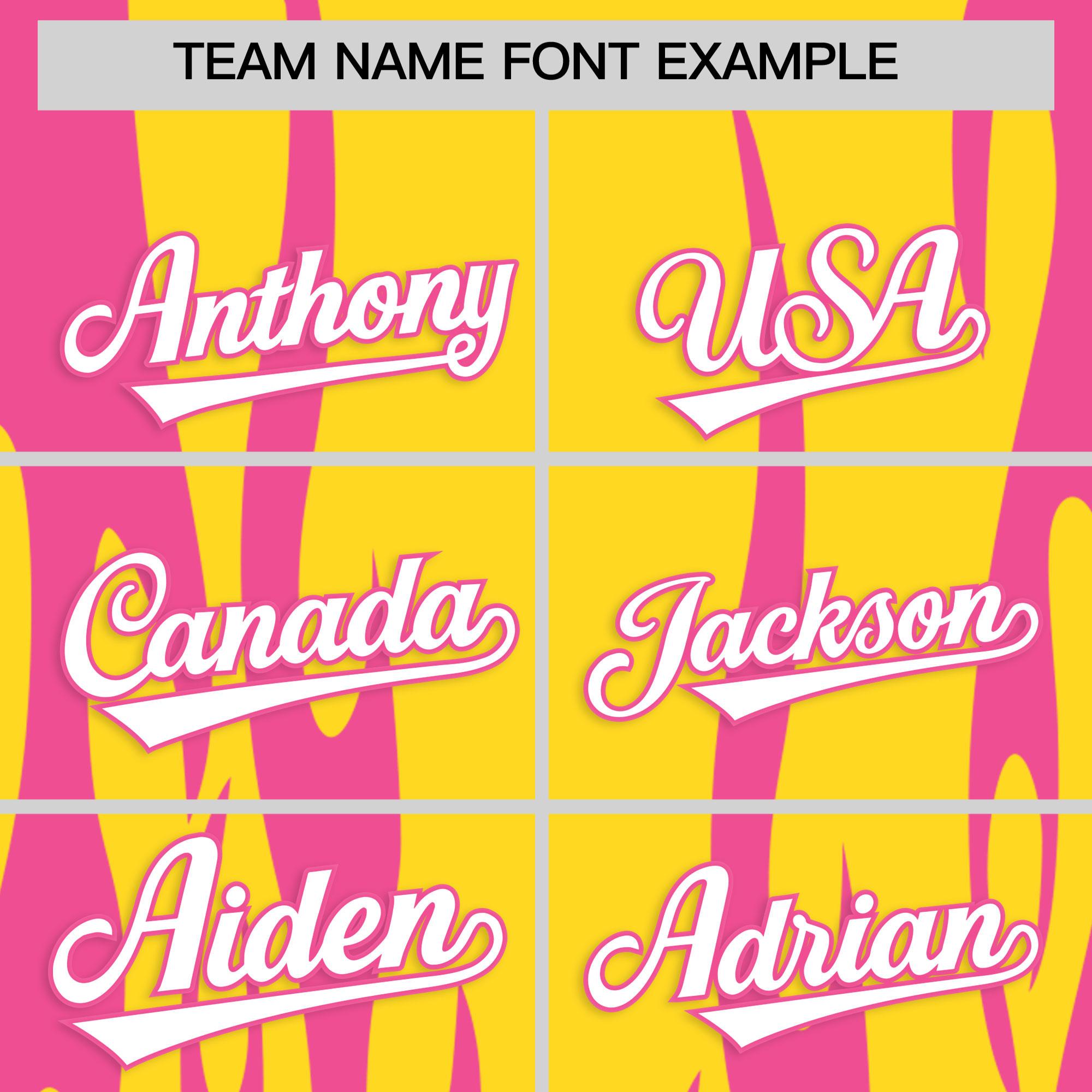 Custom Gold Pink Flame Pattern Authentic Pullover Baseball Jersey