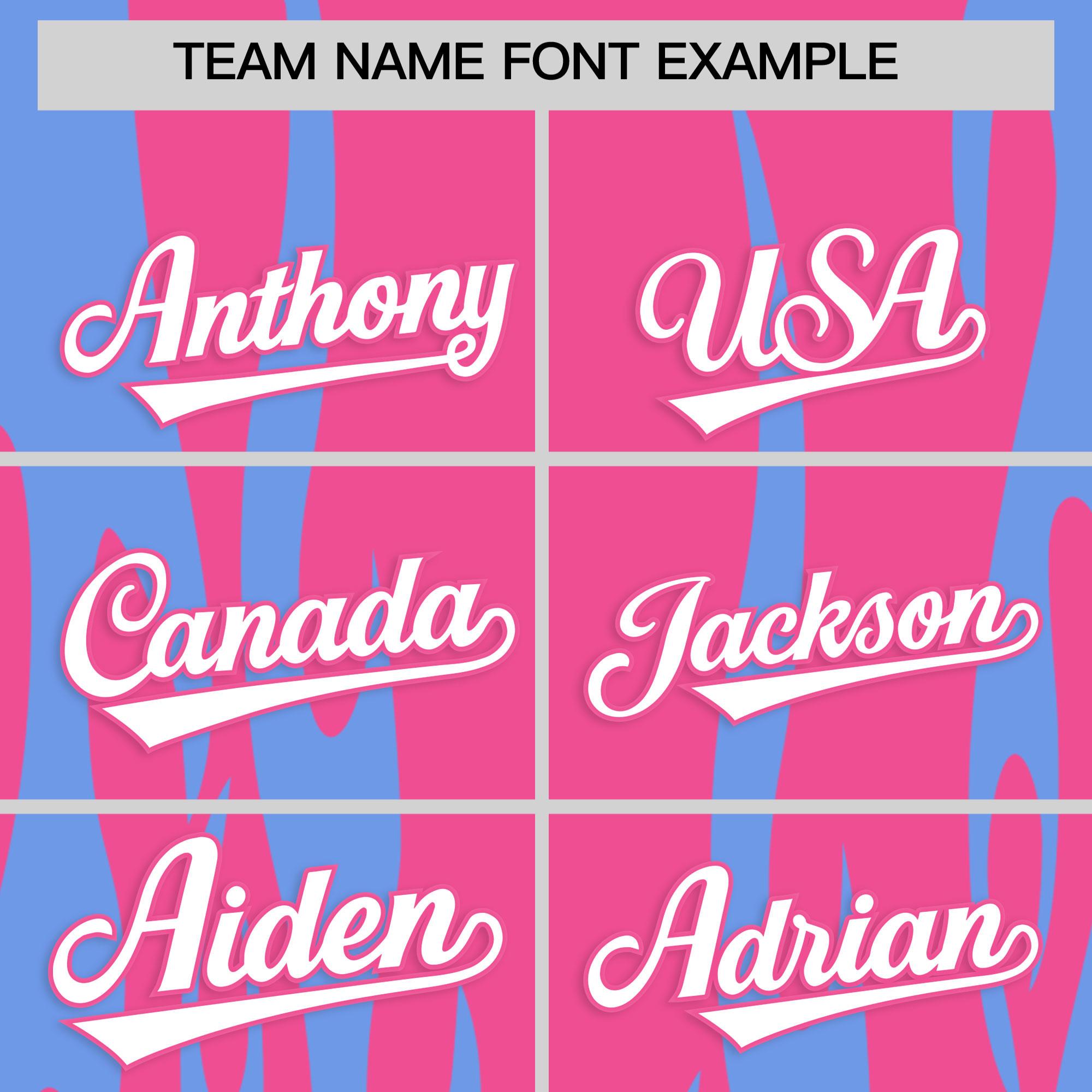 Custom Pink Light Blue Flame Pattern Authentic Pullover Baseball Jersey