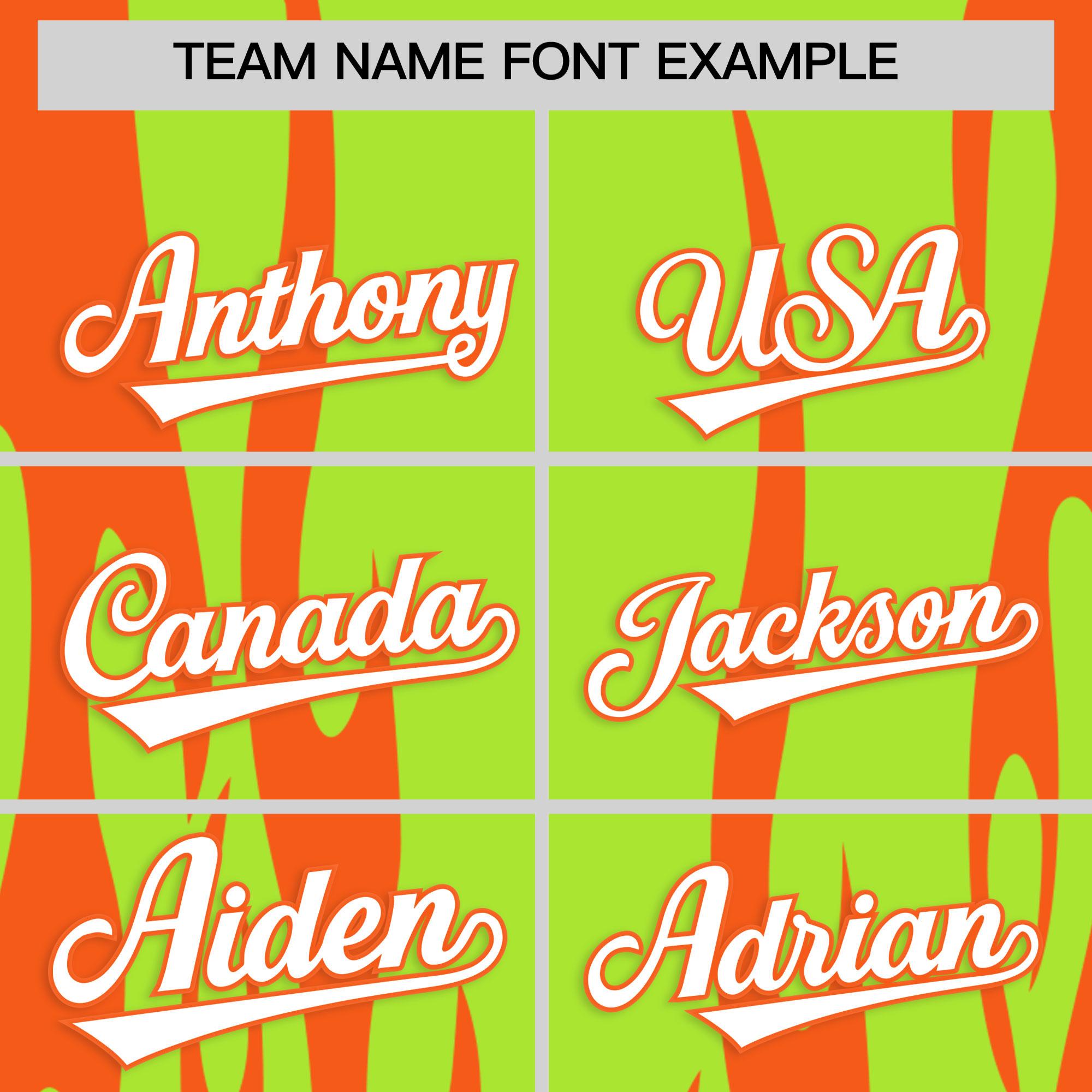 Custom Neon Green Orange Flame Pattern Authentic Pullover Baseball Jersey