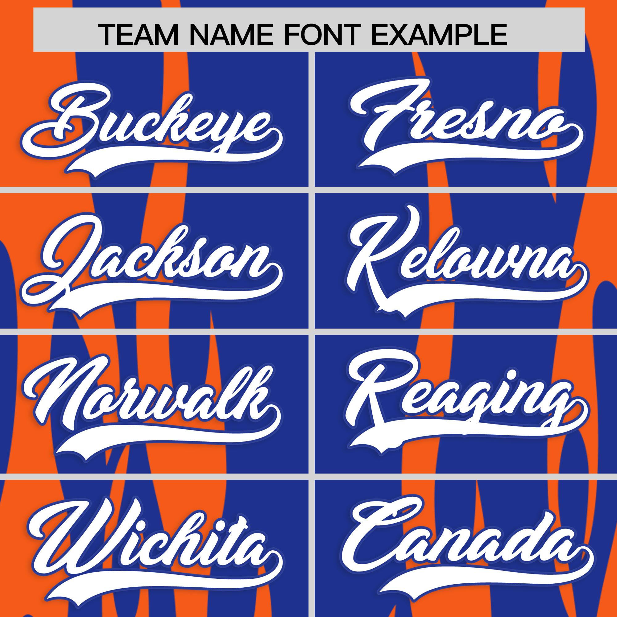 Custom Royal Orange Flame Pattern Authentic Pullover Baseball Jersey