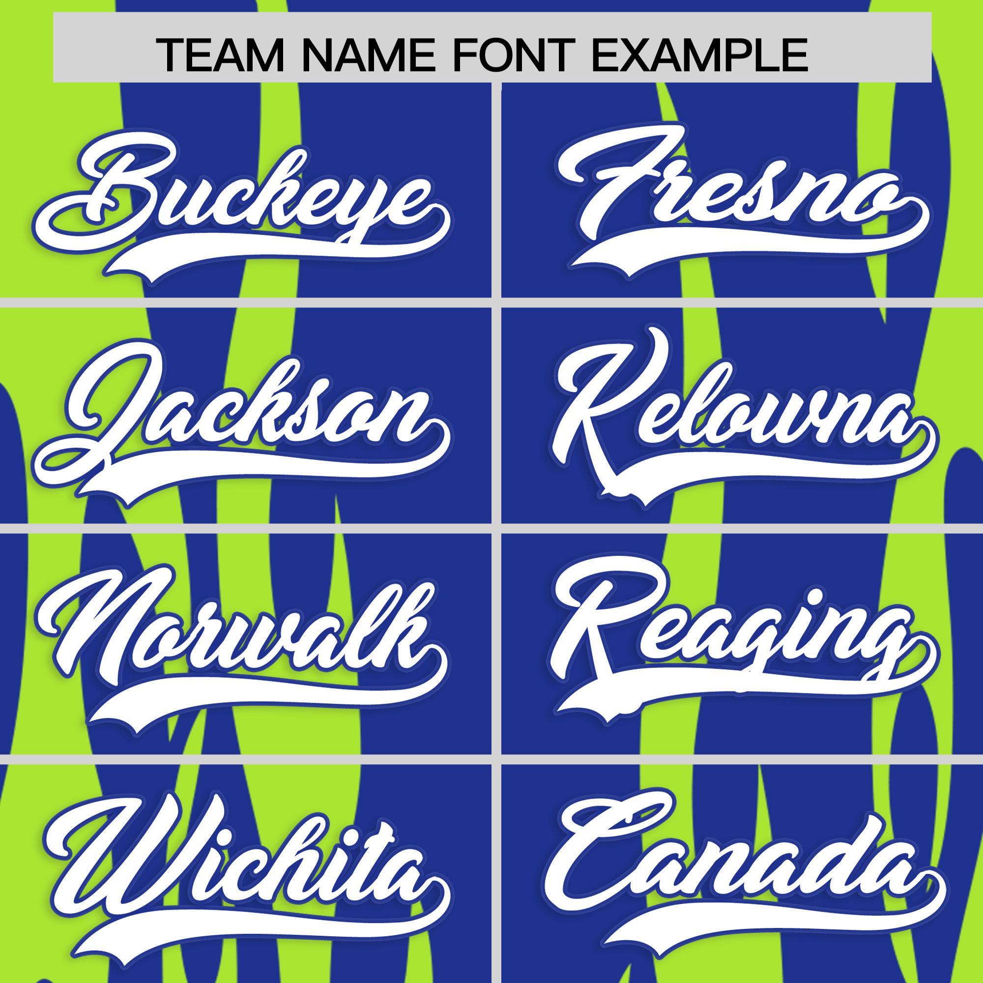 Custom Royal Neon Green Flame Pattern Authentic Pullover Baseball Jersey