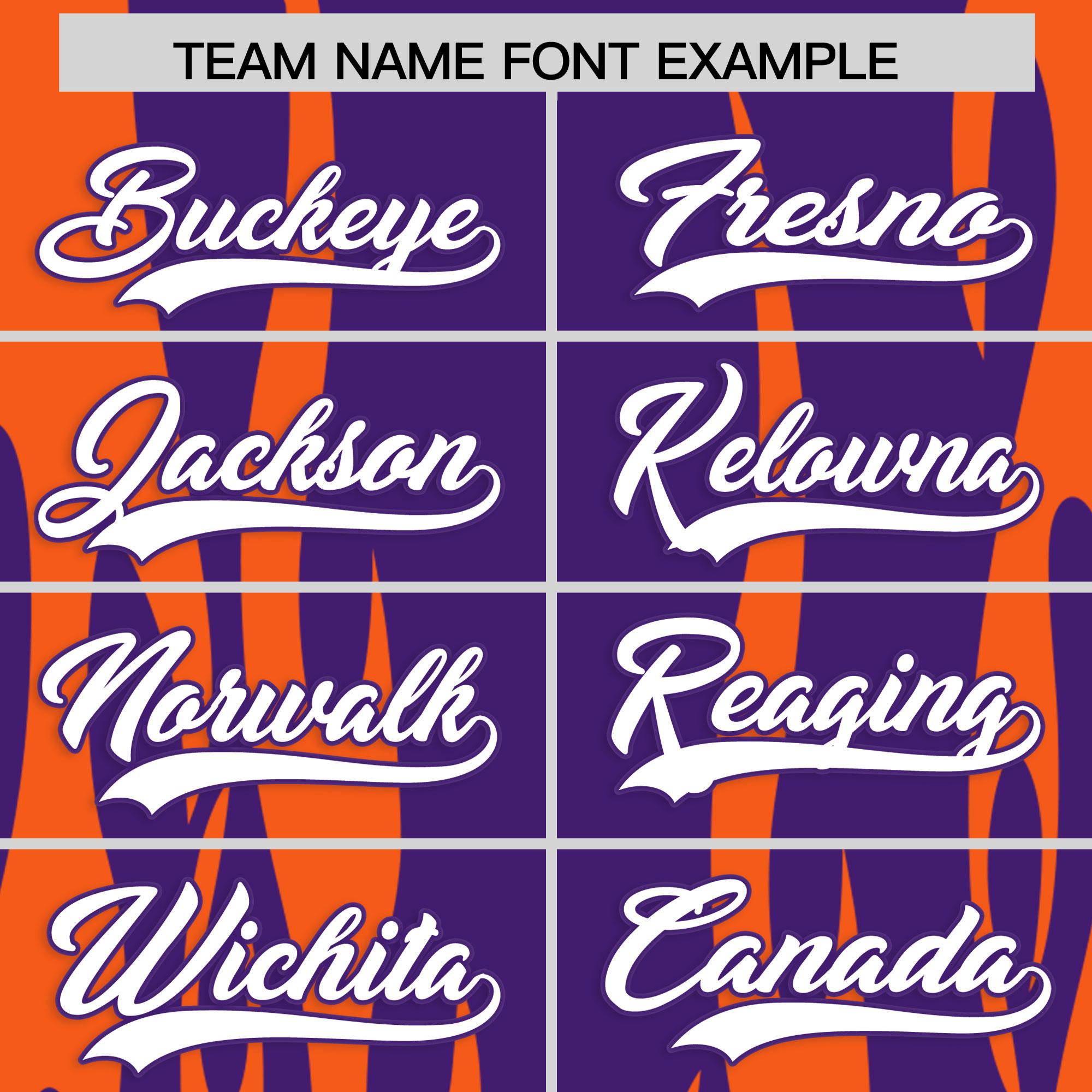 Custom Purple Orange Flame Pattern Authentic Pullover Baseball Jersey