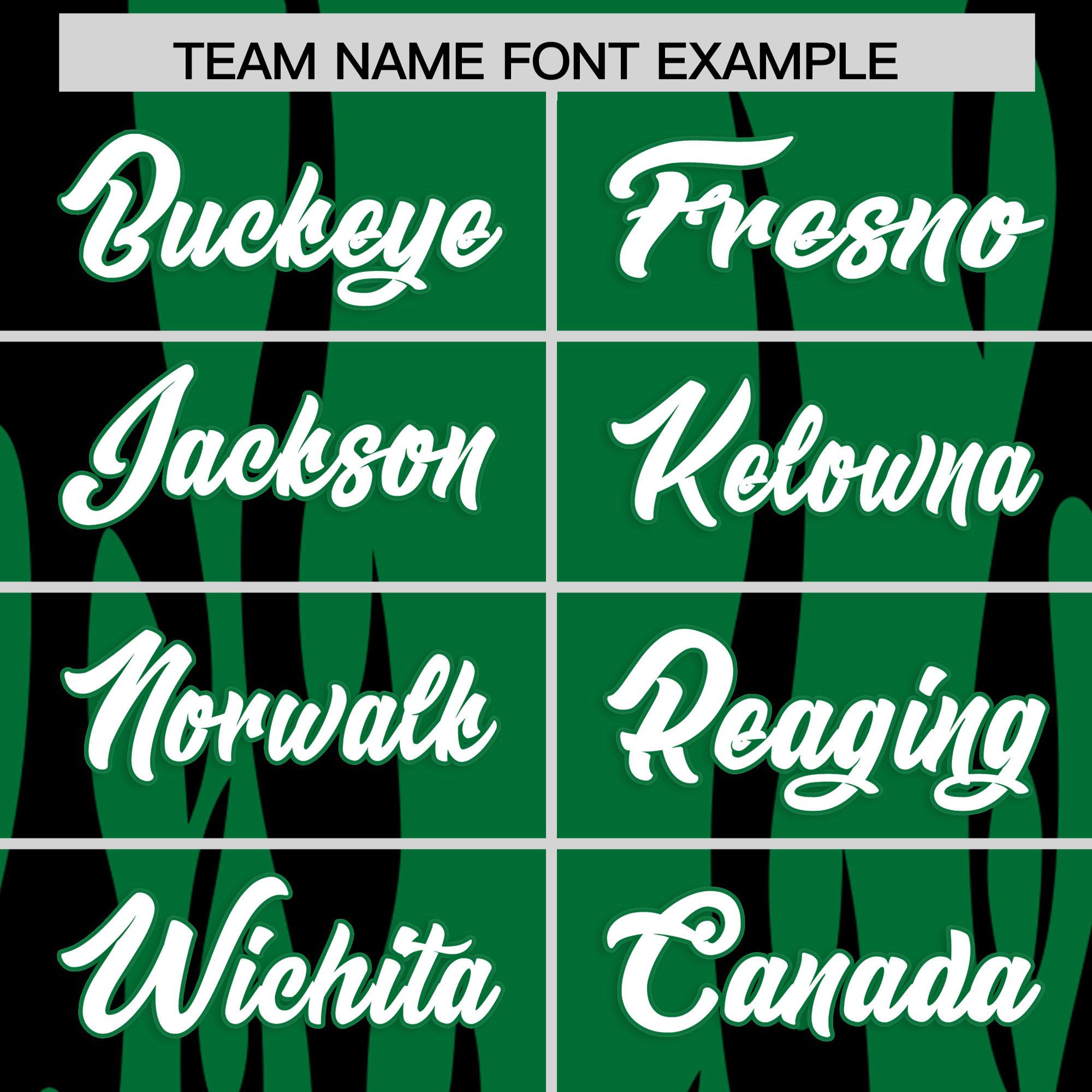 Custom Kelly Green Black Flame Pattern Authentic Pullover Baseball Jersey