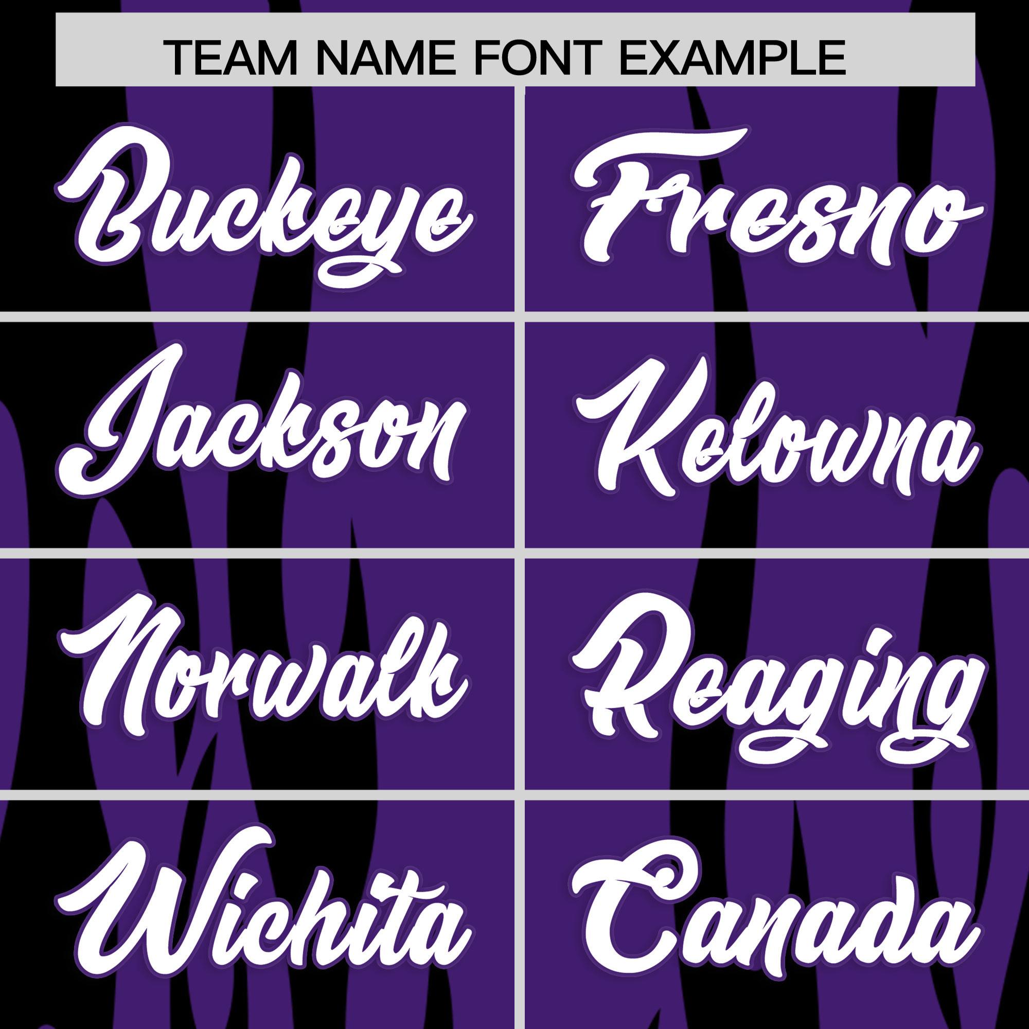 Custom Purple Black Flame Pattern Authentic Pullover Baseball Jersey