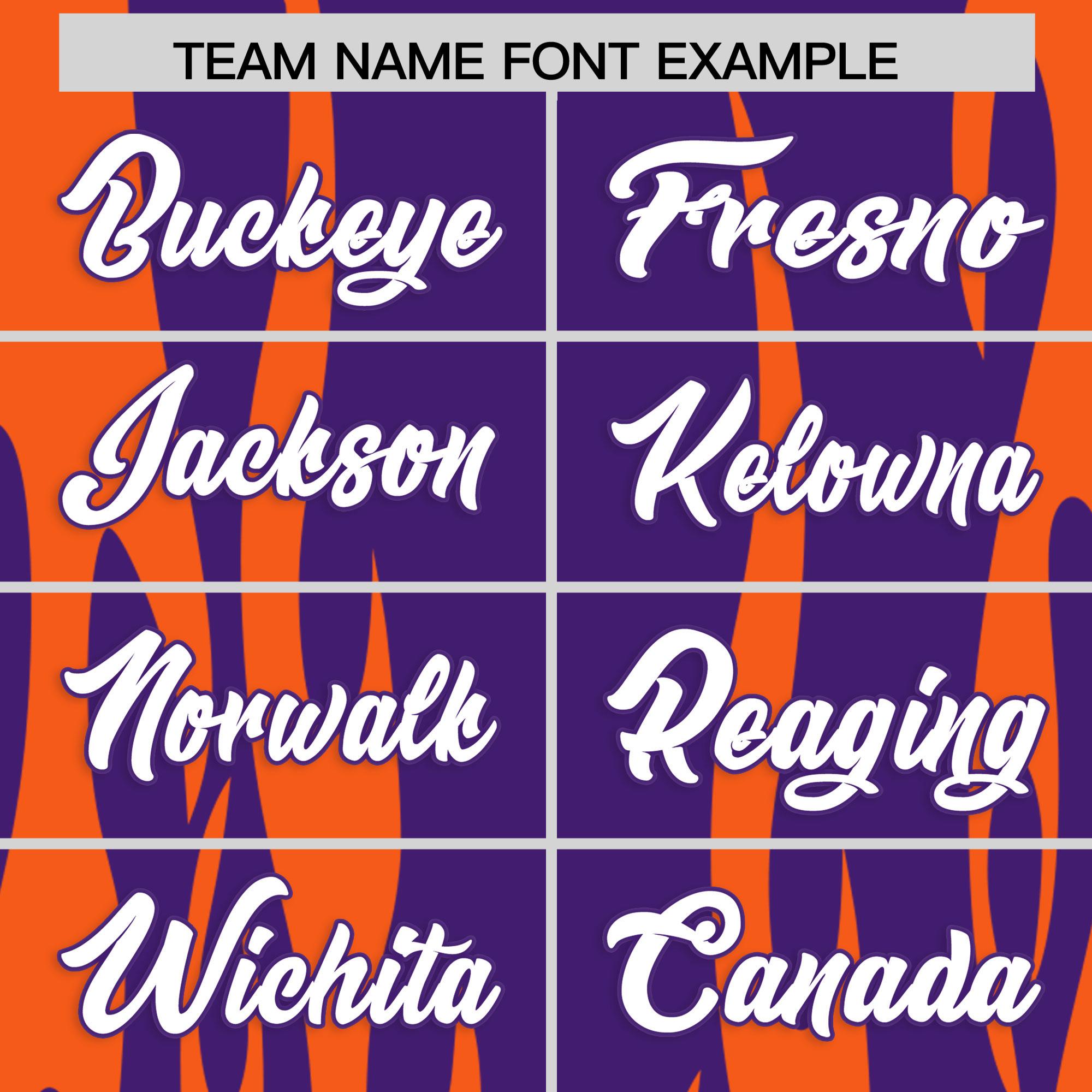 Custom Purple Orange Flame Pattern Authentic Pullover Baseball Jersey