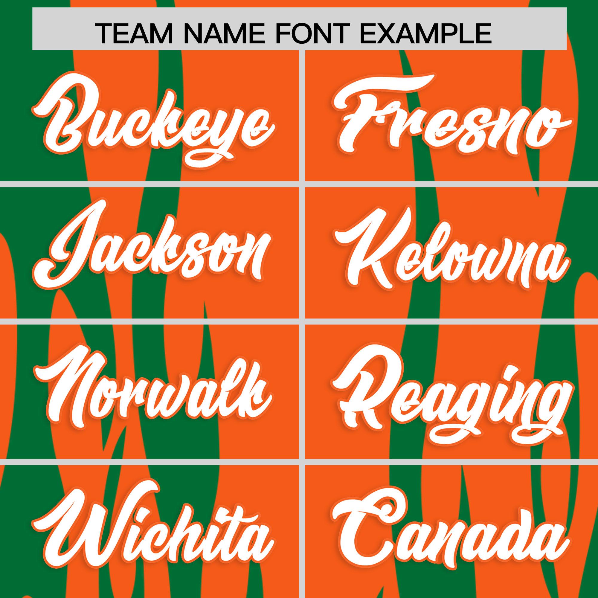 Custom Orange Kelly Green Flame Pattern Authentic Pullover Baseball Jersey