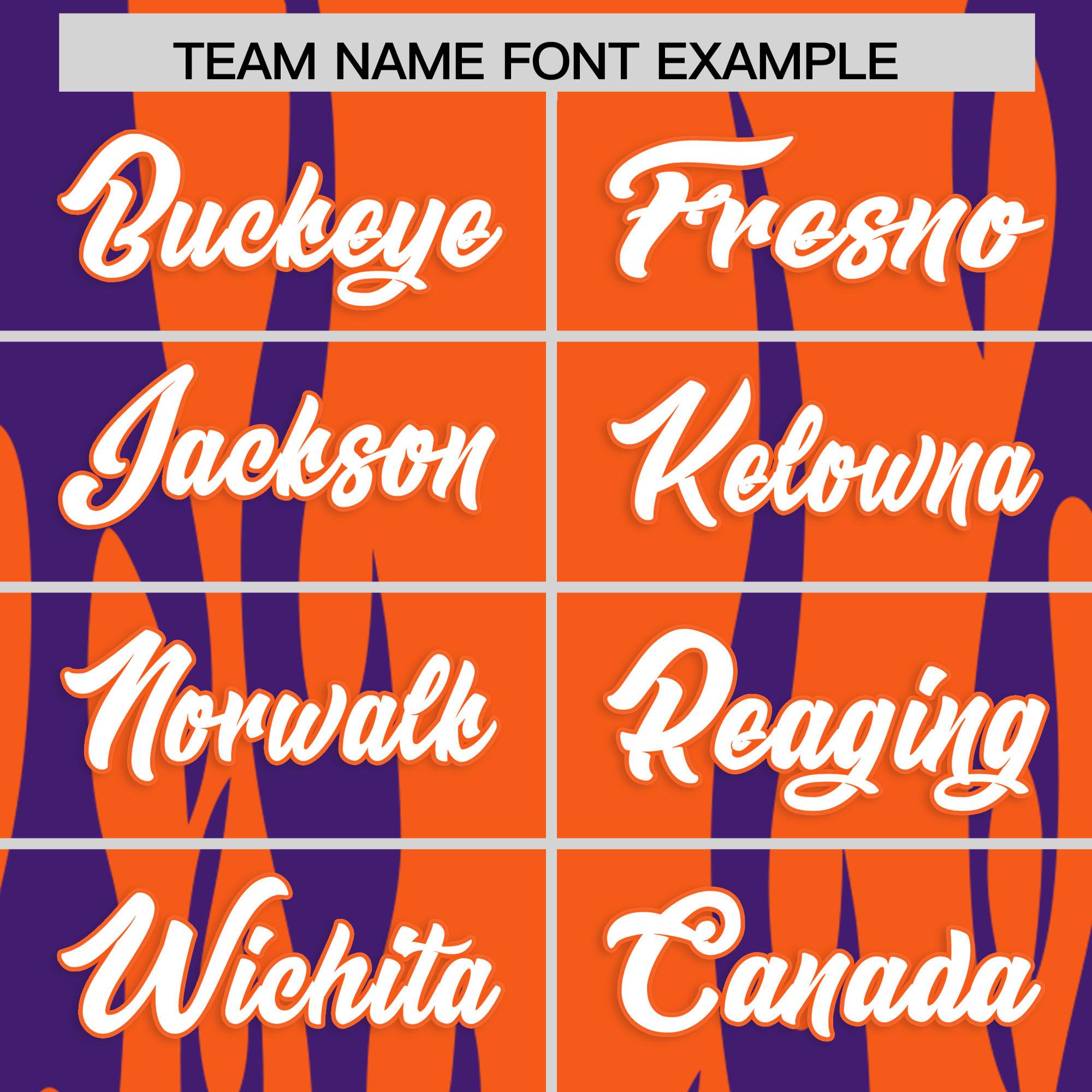 Custom Orange Purple Flame Pattern Authentic Pullover Baseball Jersey