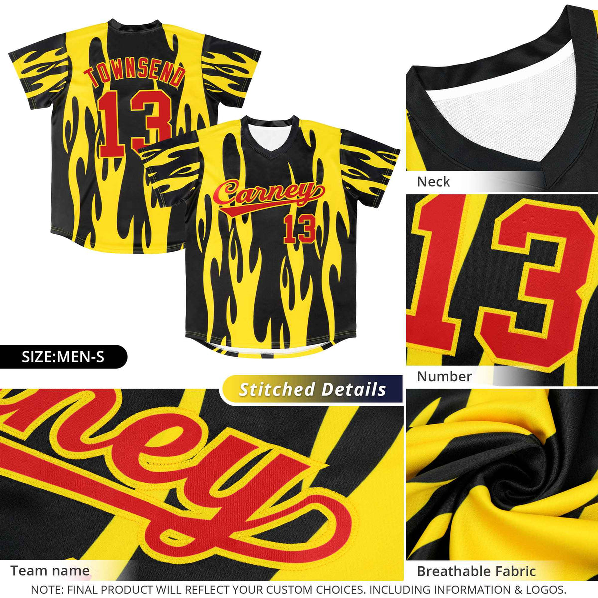 Custom Royal Orange Flame Pattern Authentic Pullover Baseball Jersey