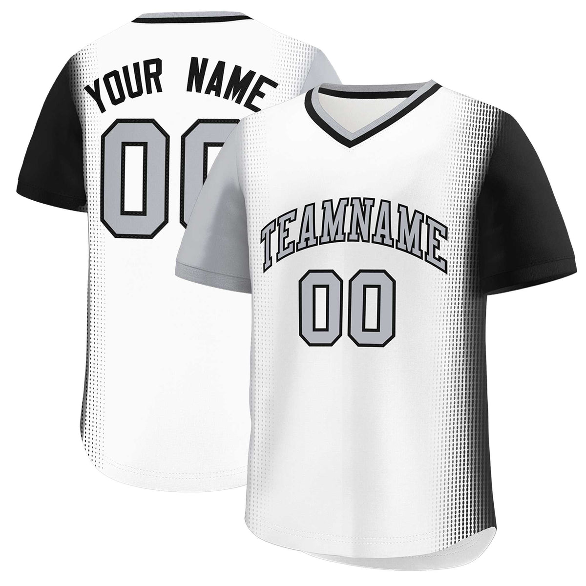 Custom White Gray-Black Personalized Raglan Sleeves Authentic Baseball Jersey | KXKSHOP