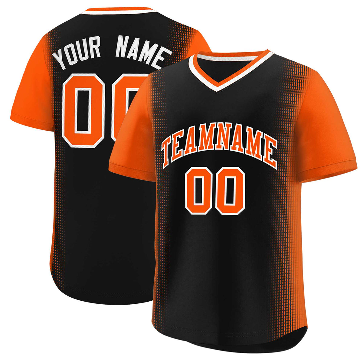 Custom Black Orange Personalized Raglan Sleeves Authentic Baseball Jersey | KXKSHOP