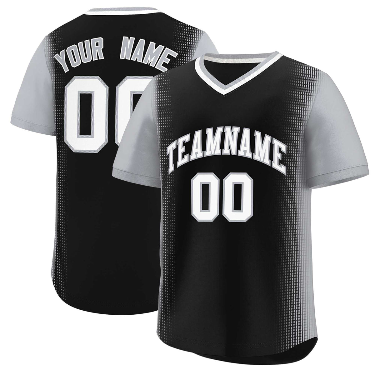 Custom Black Gray Personalized Raglan Sleeves Authentic Baseball Jersey | KXKSHOP