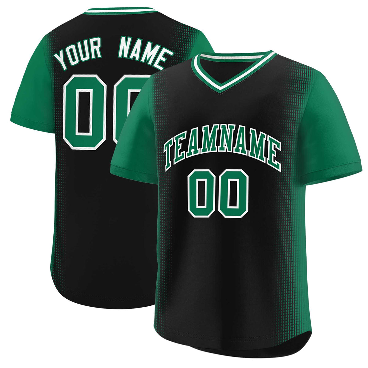Custom Black Kelly Green Personalized Raglan Sleeves Authentic Baseball Jersey | KXKSHOP