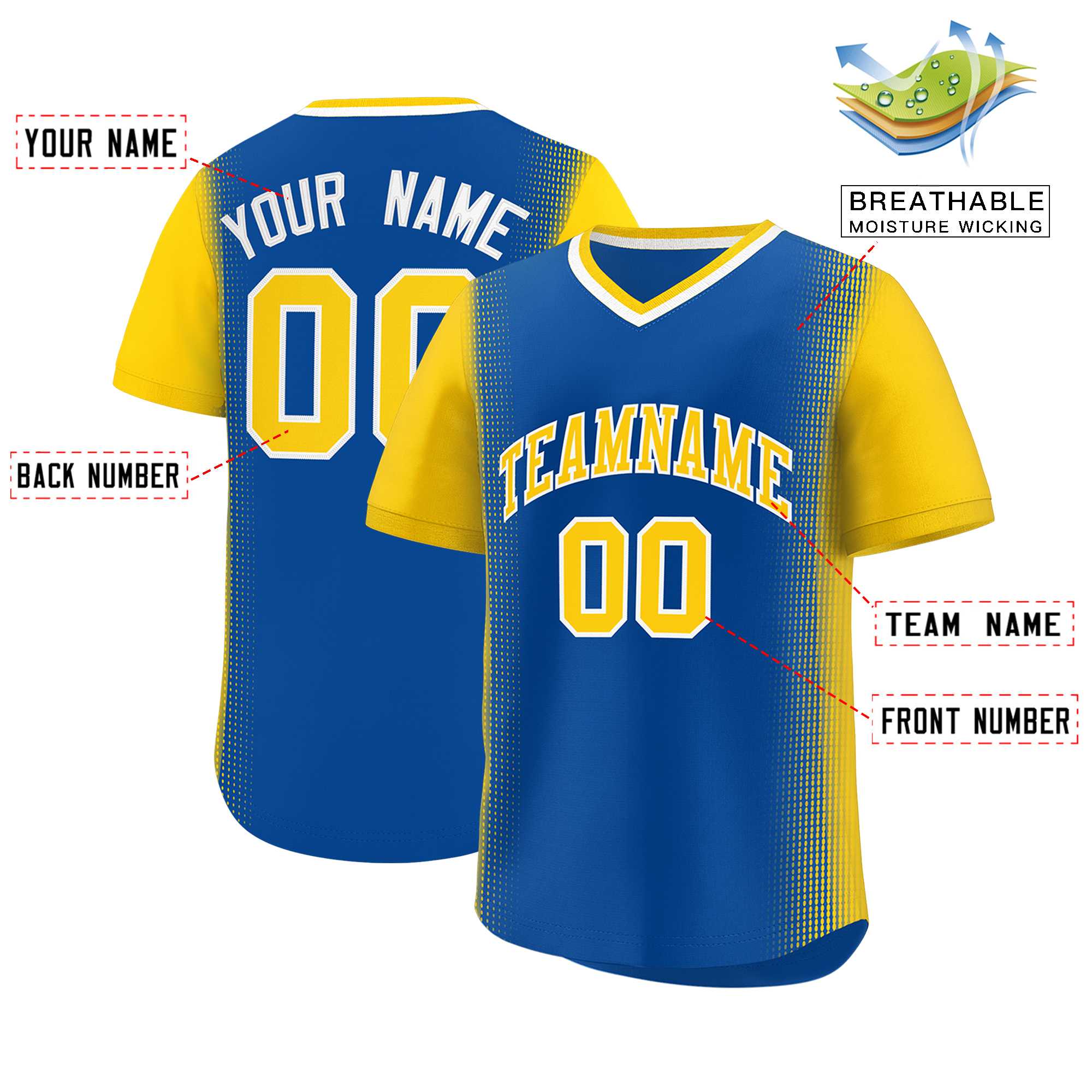 Custom Royal Gold Personalized Raglan Sleeves Authentic Baseball Jersey | KXKSHOP