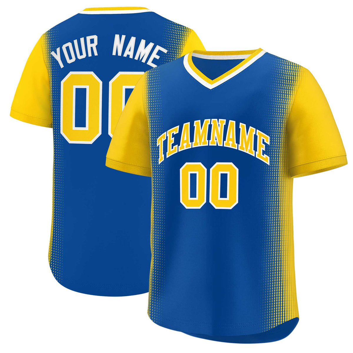 Custom Royal Gold Personalized Raglan Sleeves Authentic Baseball Jersey | KXKSHOP