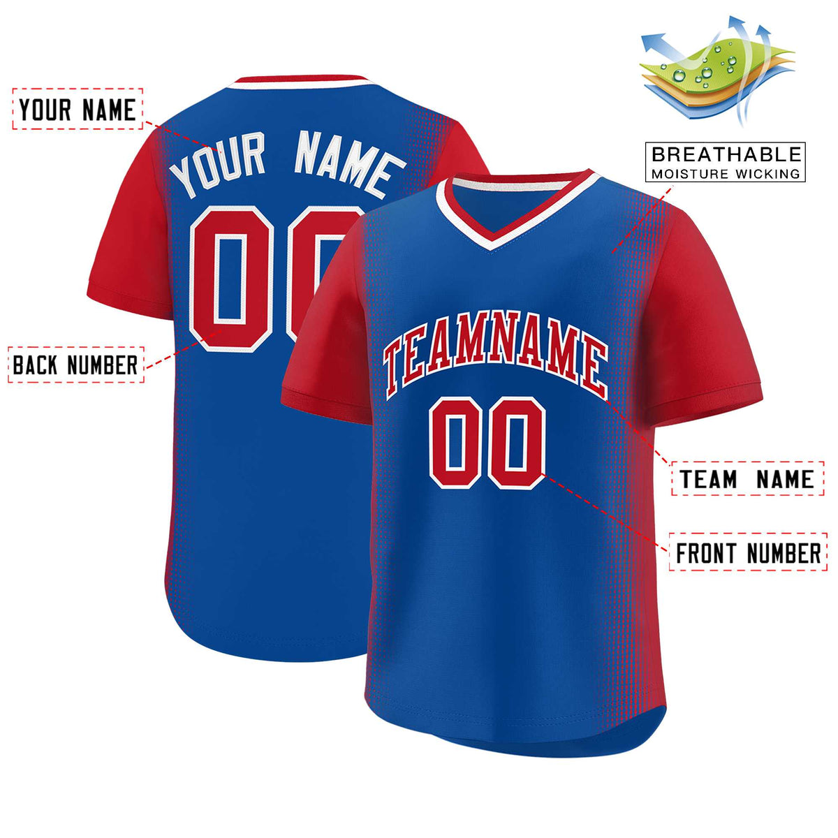 Custom Royal Red Personalized Raglan Sleeves Authentic Baseball Jersey | KXKSHOP