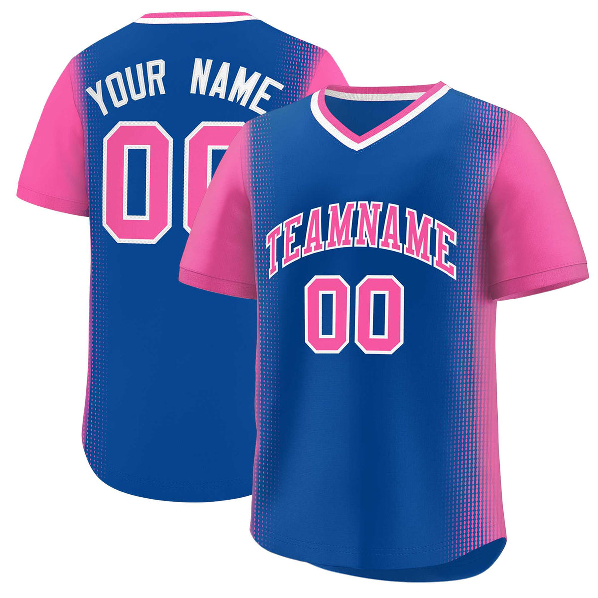 Custom Royal Pink Personalized Raglan Sleeves Authentic Baseball Jersey | KXKSHOP