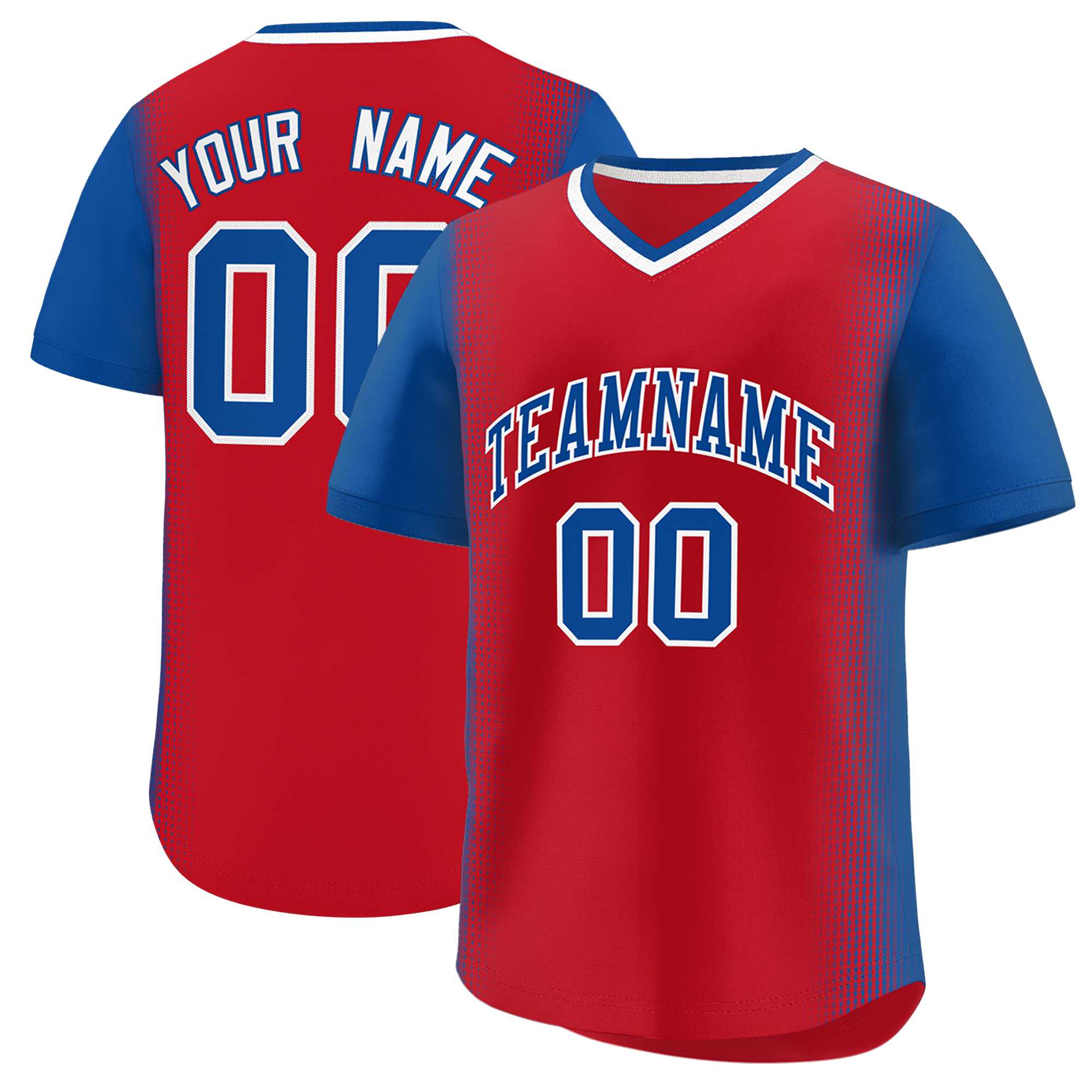 Custom Red Royal Personalized Raglan Sleeves Authentic Baseball Jersey | KXKSHOP