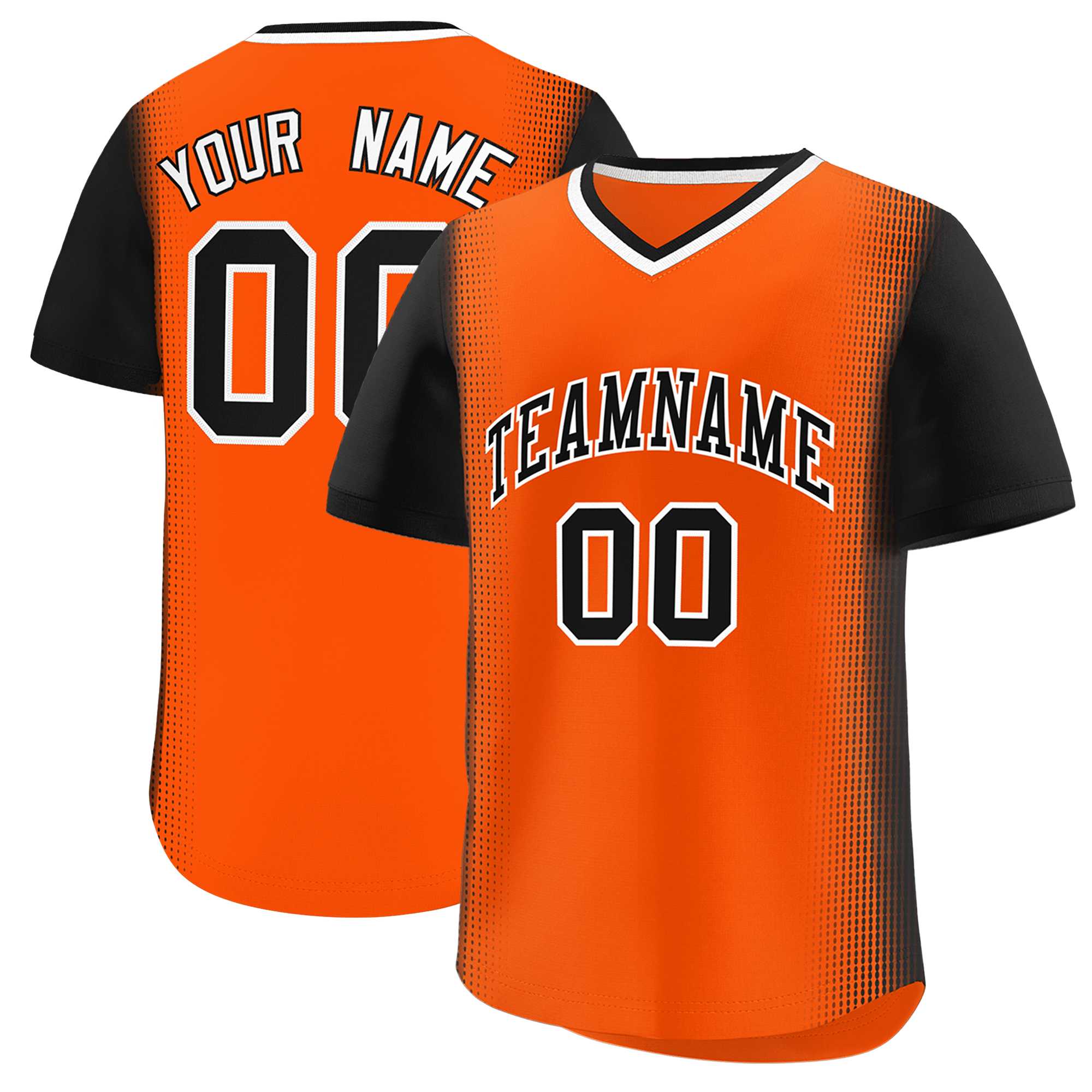 Custom Orange Black Personalized Raglan Sleeves Authentic Baseball Jersey | KXKSHOP