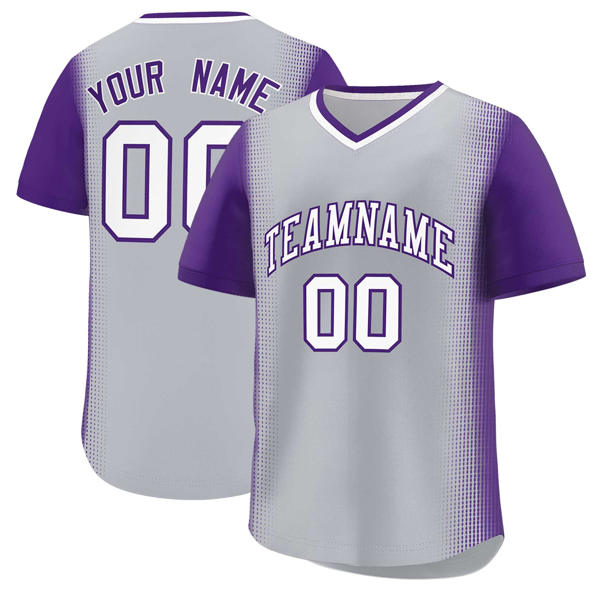 Custom Gray Purple Personalized Raglan Sleeves Authentic Baseball Jersey | KXKSHOP